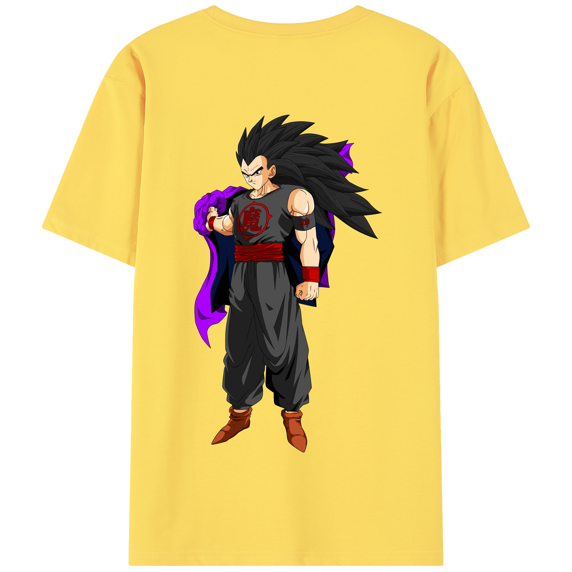 （画像用） ドラゴンボール ベジータ四世（Bejīta Yonsei）DRAGON BALL Vegeta IV 綿100％半袖Tシャツ（背面プリント）