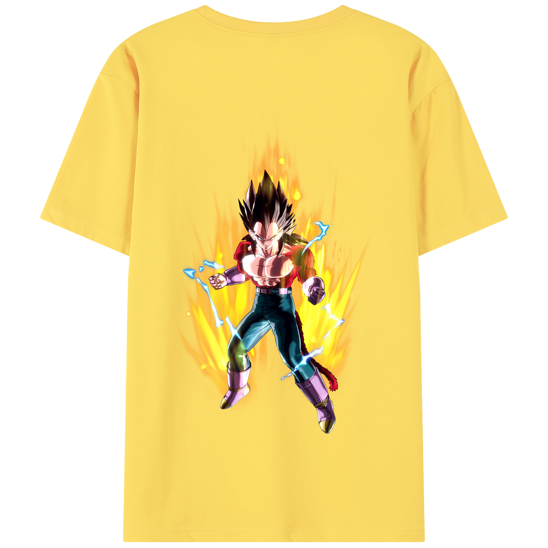 （画像用） ドラゴンボール ベジータ四世（Bejīta Yonsei）DRAGON BALL Vegeta IV 綿100％半袖Tシャツ（背面プリント）