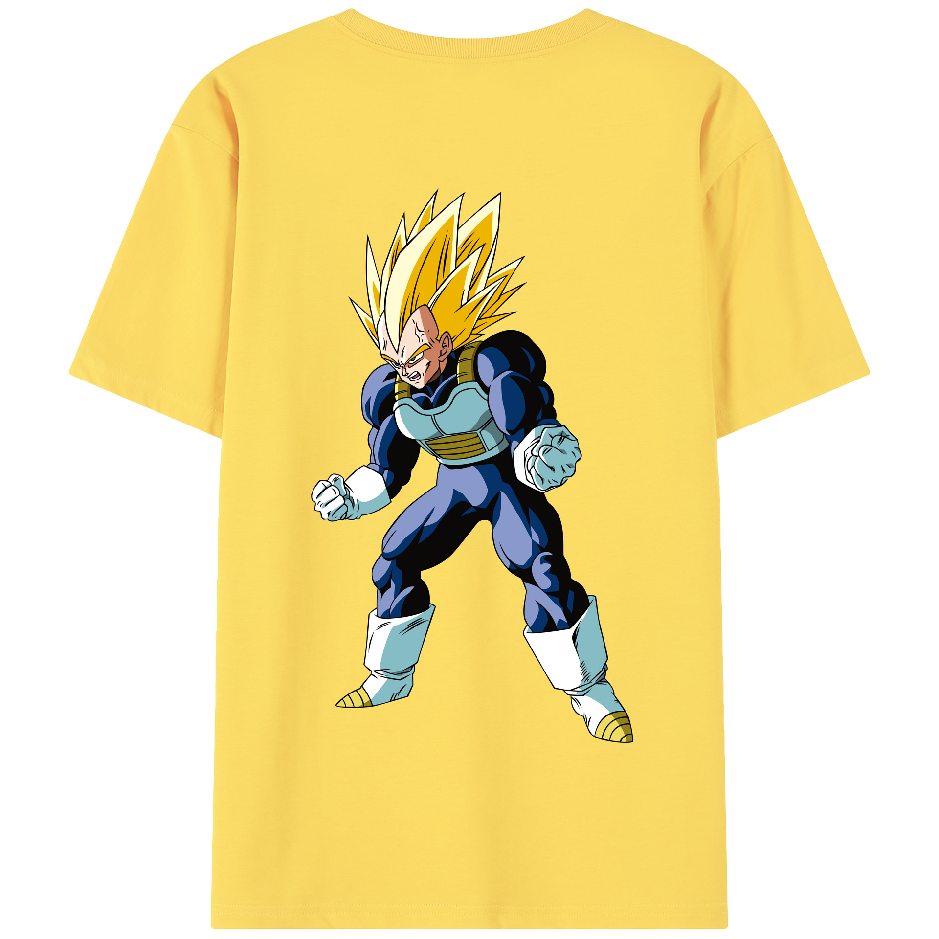 （画像用） ドラゴンボール ベジータ四世（Bejīta Yonsei）DRAGON BALL Vegeta IV 綿100％半袖Tシャツ（背面プリント）