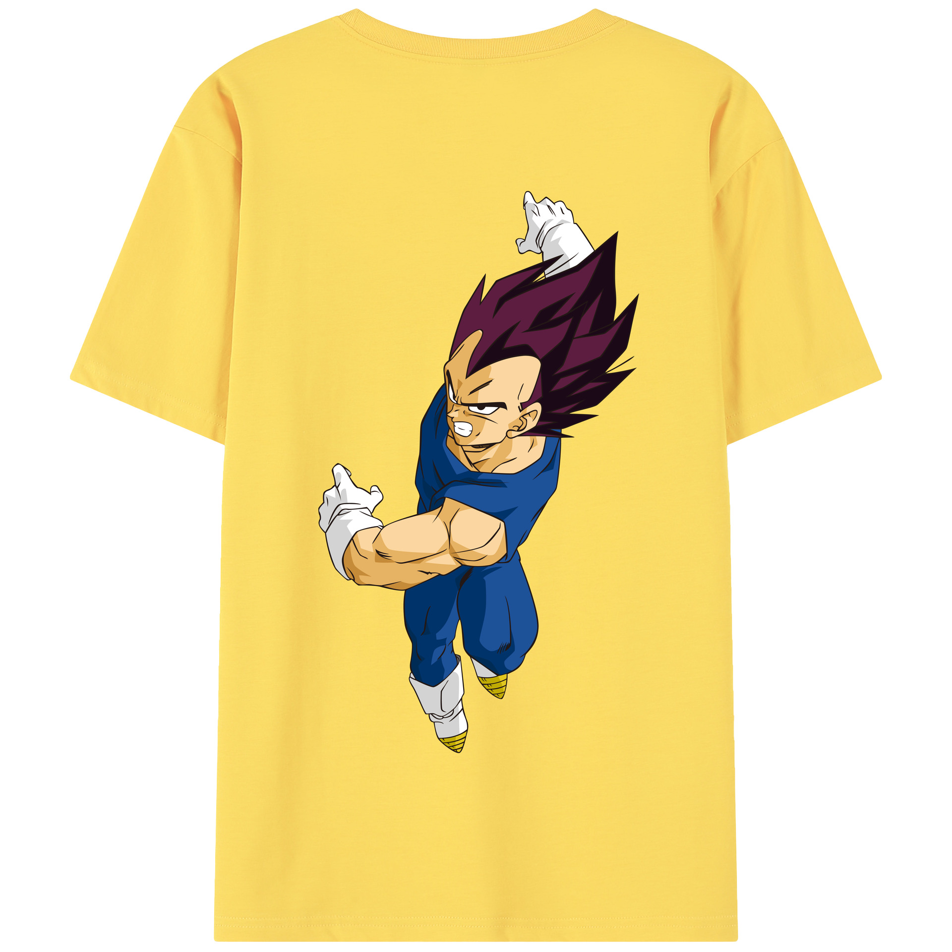（画像用） ドラゴンボール ベジータ四世（Bejīta Yonsei）DRAGON BALL Vegeta IV 綿100％半袖Tシャツ（背面プリント）