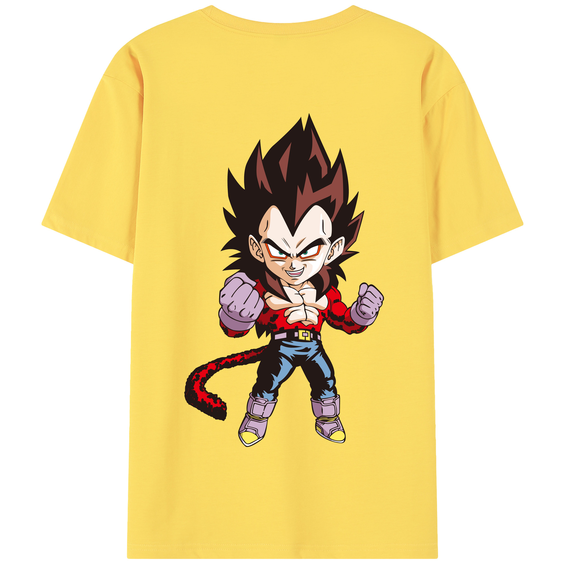 （画像用） ドラゴンボール ベジータ四世（Bejīta Yonsei）DRAGON BALL Vegeta IV 綿100％半袖Tシャツ（背面プリント）