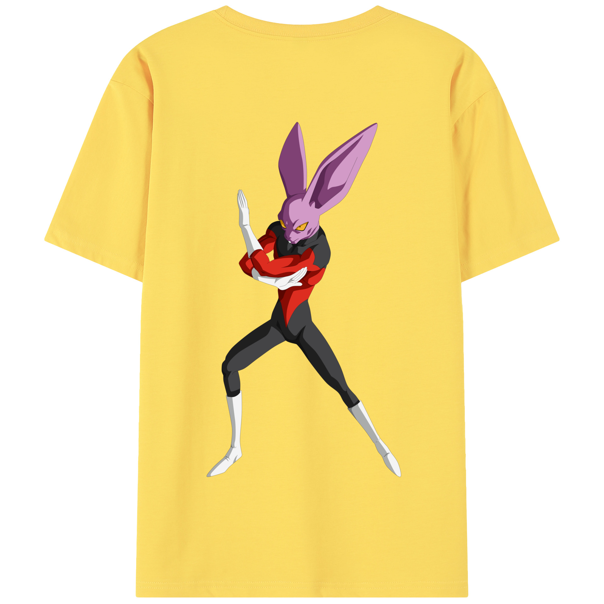 （画像用） ドラゴンボール ビルス 破壊神ビルス DRAGON BALL Beerus Birusu 綿100％半袖Tシャツ（背面プリント）