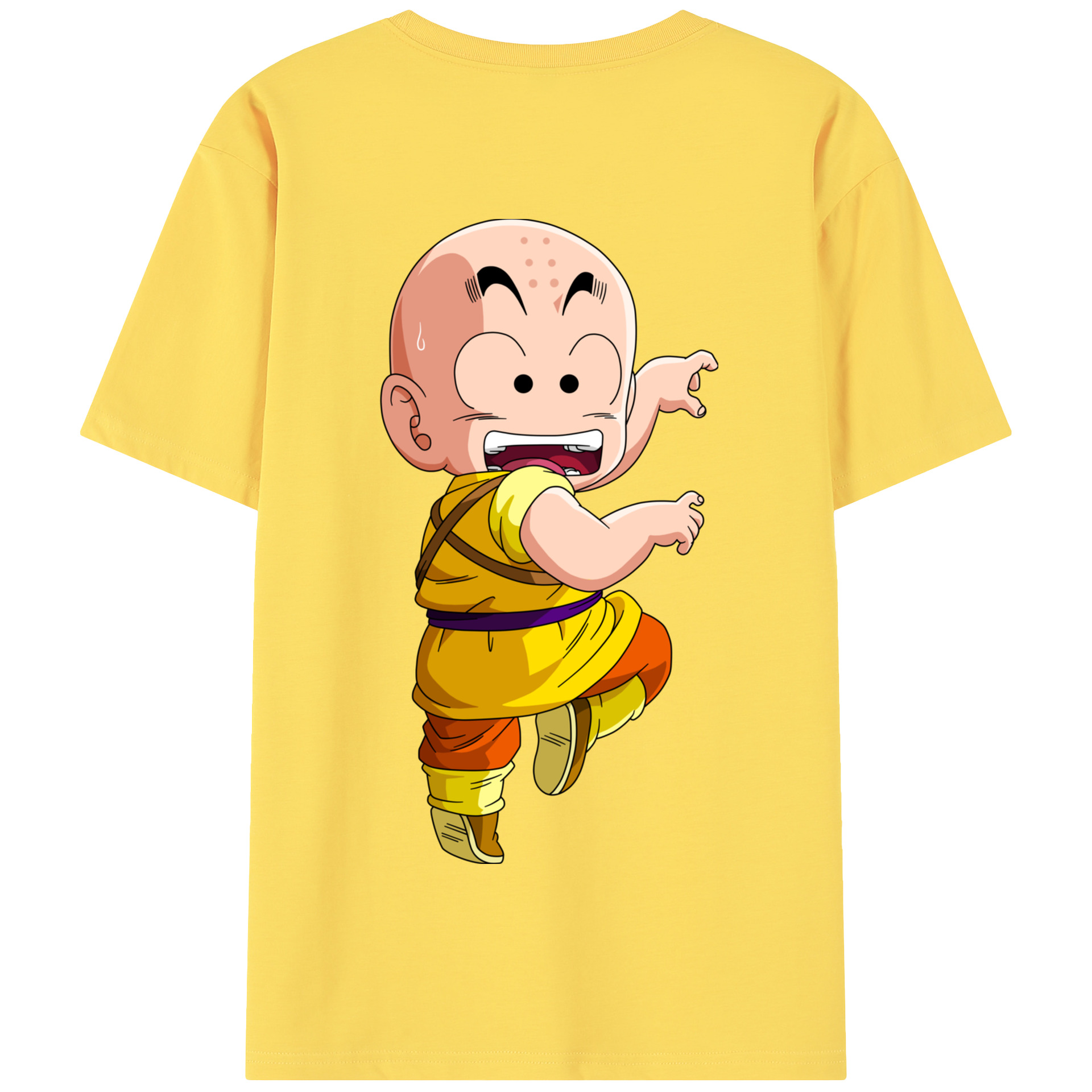 （画像用） ドラゴンボール クリリン DRAGON BALL krillin 綿100％半袖Tシャツ（背面プリント）