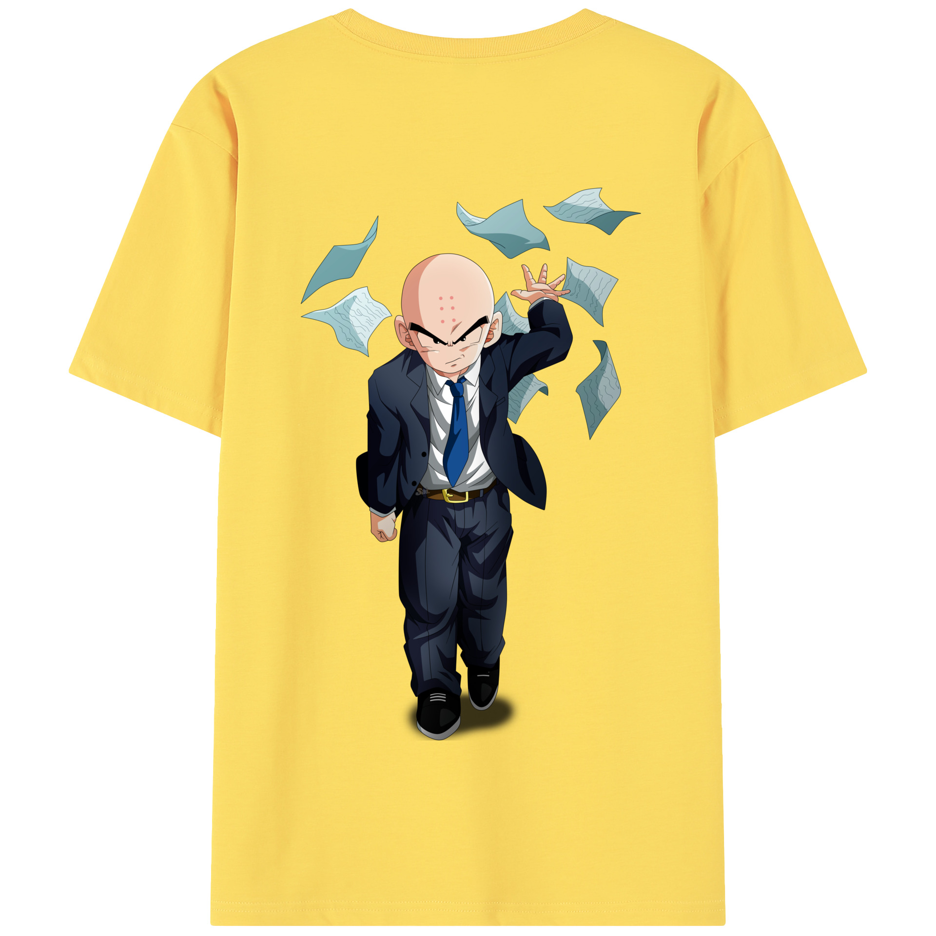 （画像用） ドラゴンボール クリリン DRAGON BALL krillin 綿100％半袖Tシャツ（背面プリント）