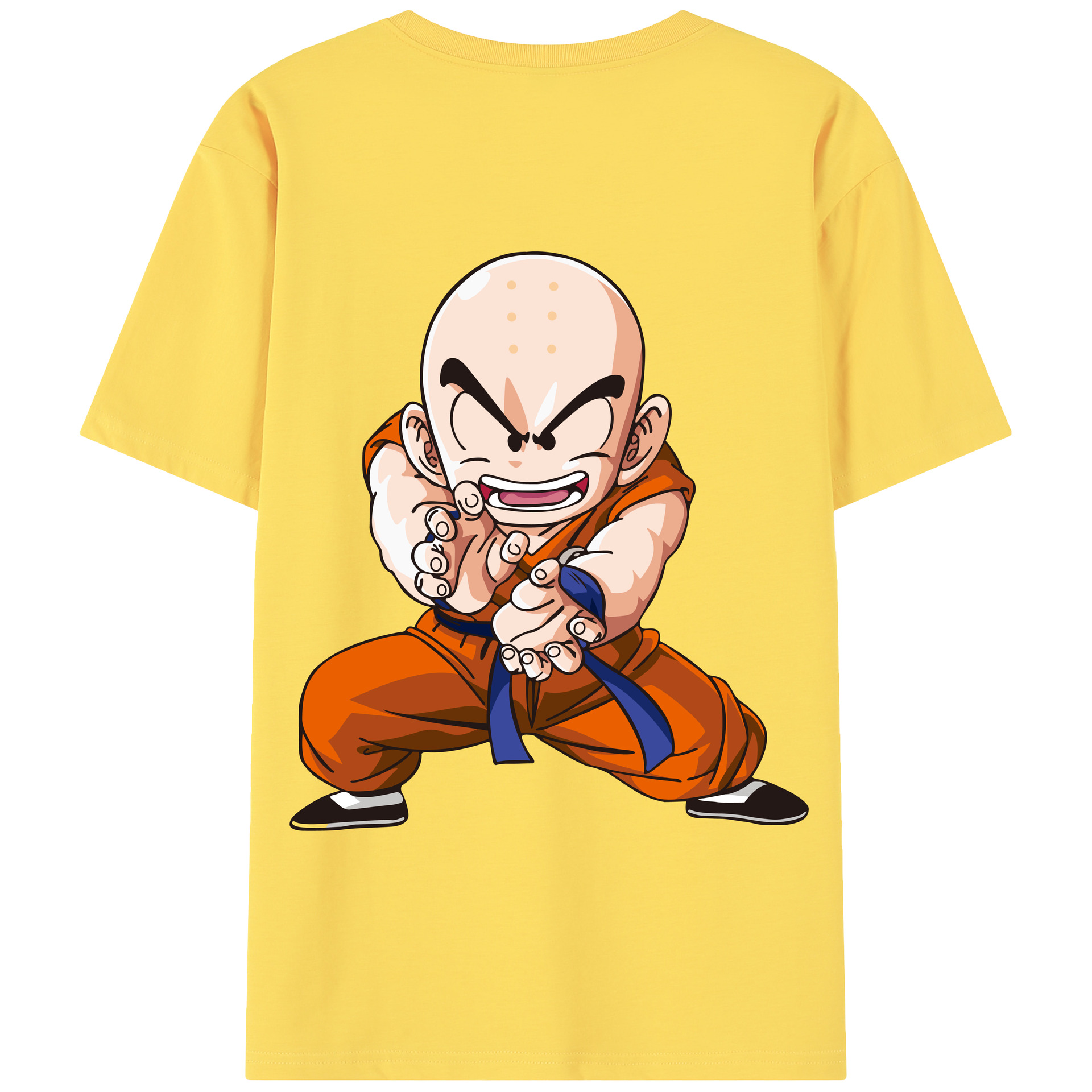 （画像用） ドラゴンボール クリリン DRAGON BALL krillin 綿100％半袖Tシャツ（背面プリント）