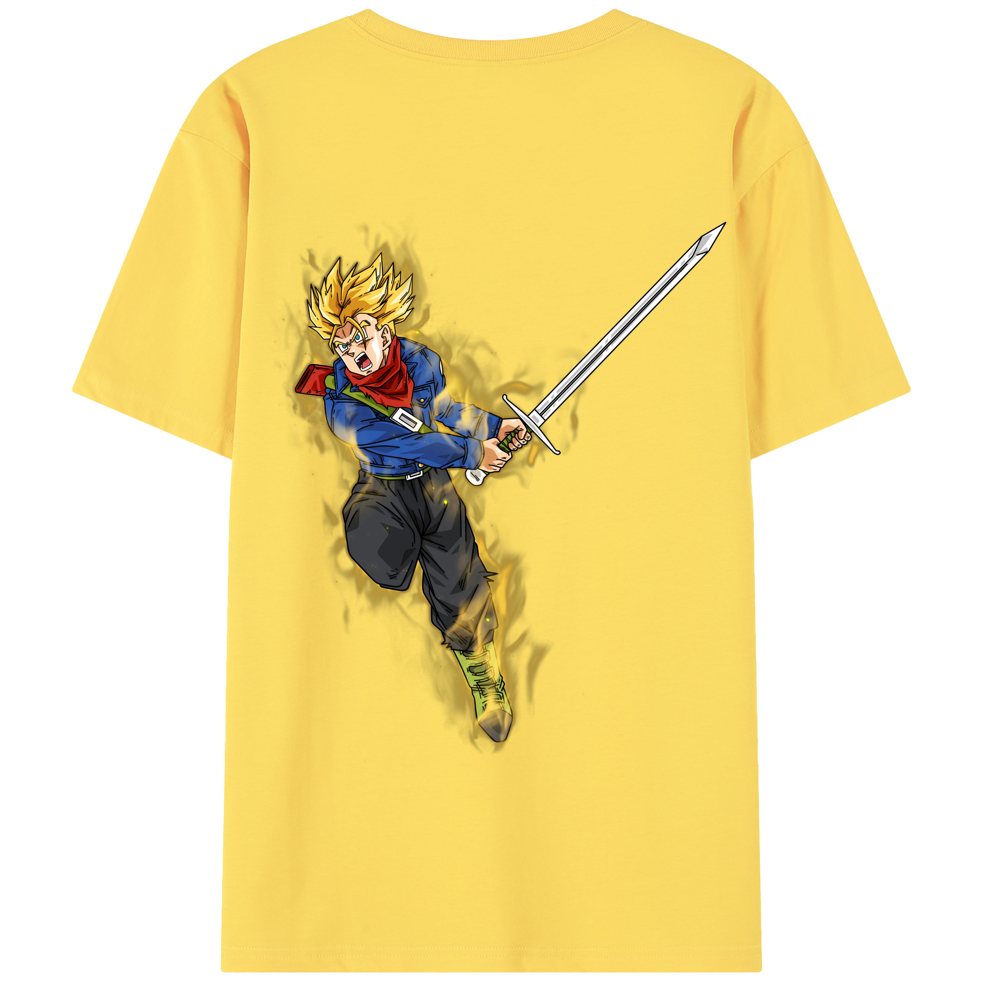 （画像用） ドラゴンボール トランクス（Torankusu）DRAGON BALL Trunks 綿100％半袖Tシャツ（背面プリント）