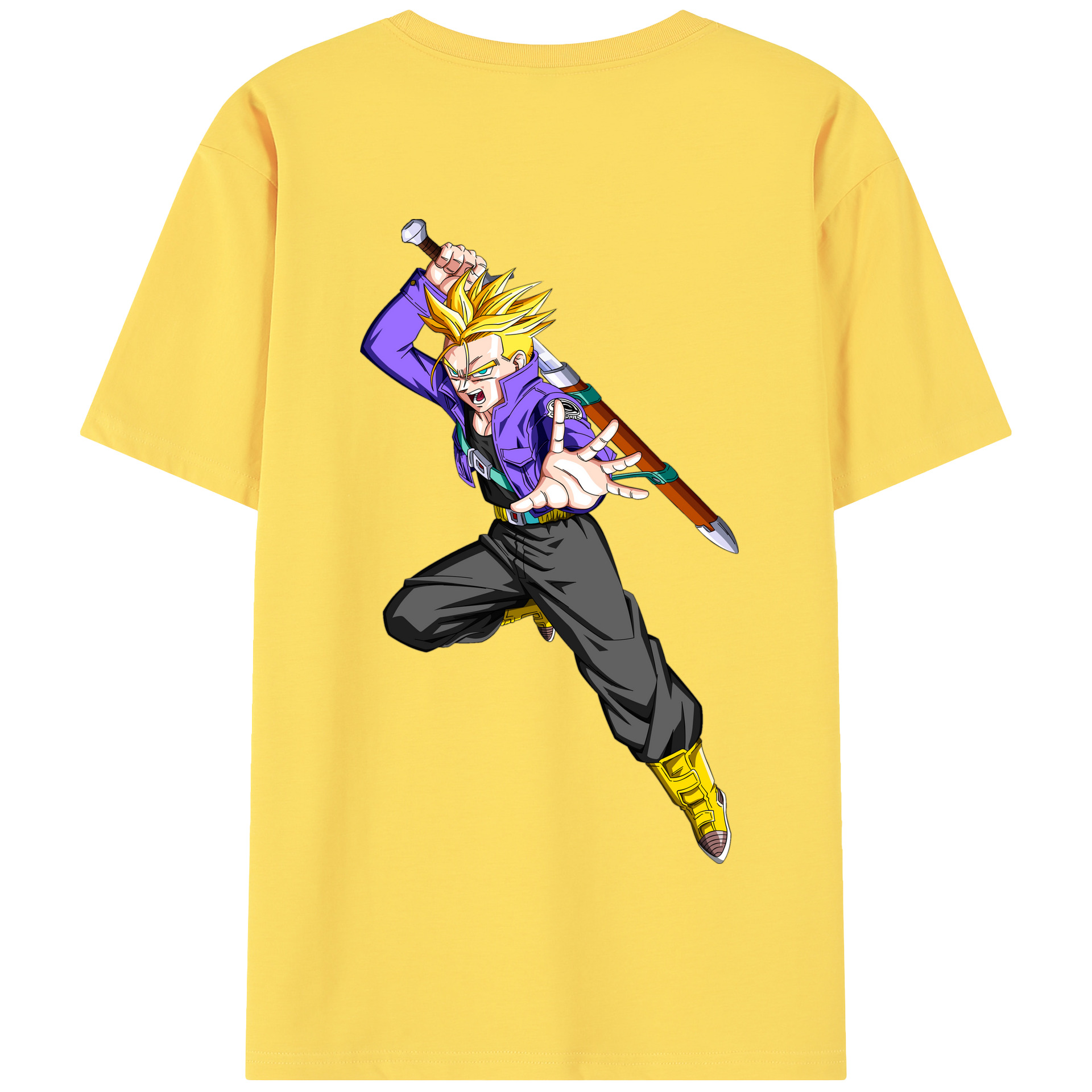 （画像用） ドラゴンボール トランクス（Torankusu）DRAGON BALL Trunks 綿100％半袖Tシャツ（背面プリント）