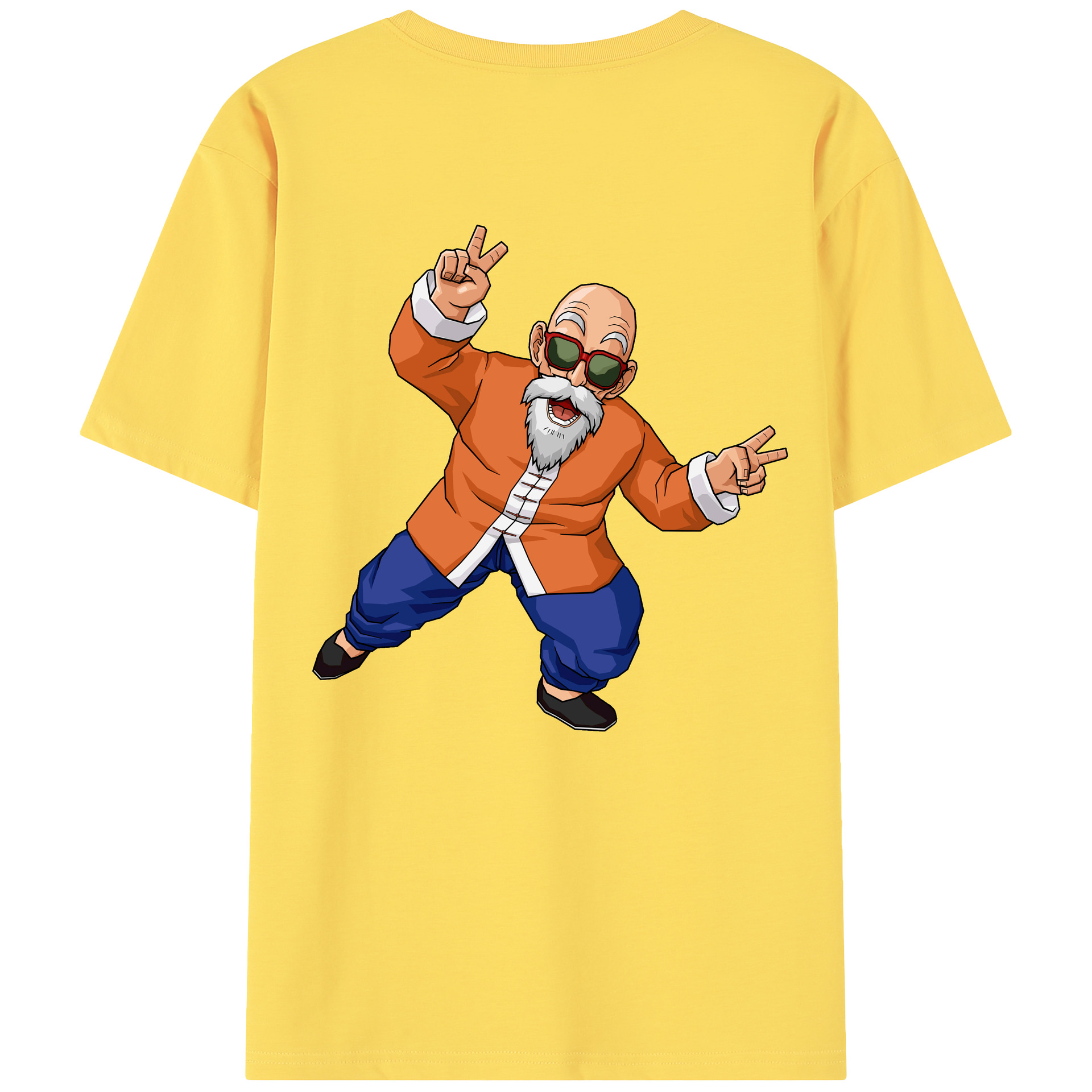 （画像用） ドラゴンボール 亀仙人（かめせんにん） DRAGON BALL Master Roshi Kame Sennin 綿100％半袖Tシャツ（背面プリント）