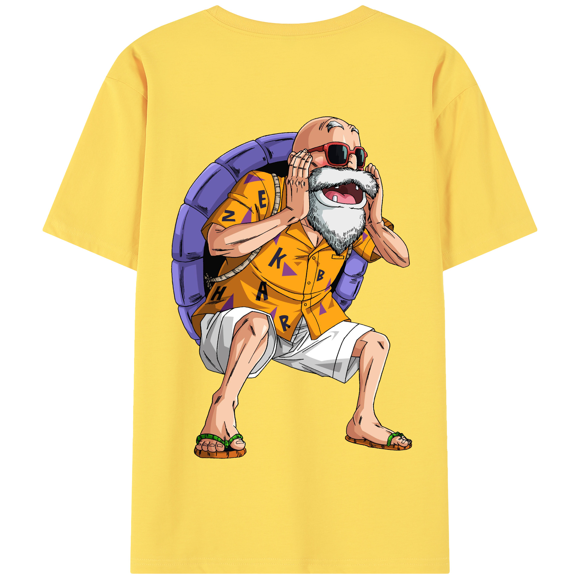 （画像用） ドラゴンボール 亀仙人（かめせんにん） DRAGON BALL Master Roshi Kame Sennin 綿100％半袖Tシャツ（背面プリント）