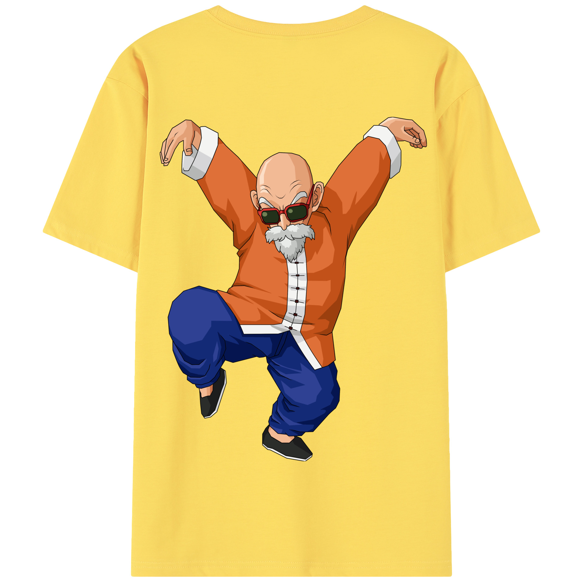 （画像用） ドラゴンボール 亀仙人（かめせんにん） DRAGON BALL Master Roshi Kame Sennin 綿100％半袖Tシャツ（背面プリント）