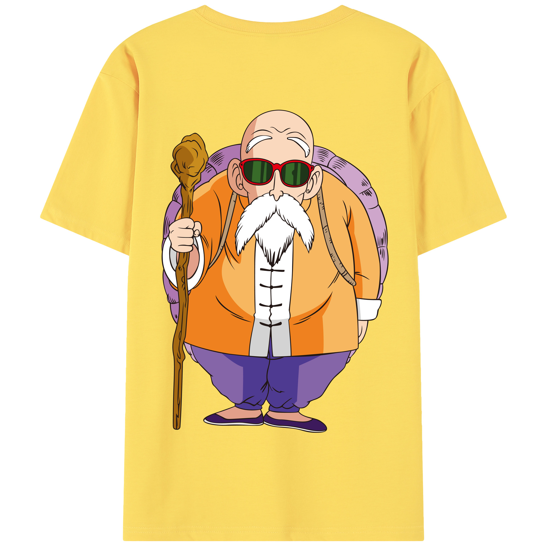 （画像用） ドラゴンボール 亀仙人（かめせんにん） DRAGON BALL Master Roshi Kame Sennin 綿100％半袖Tシャツ（背面プリント）