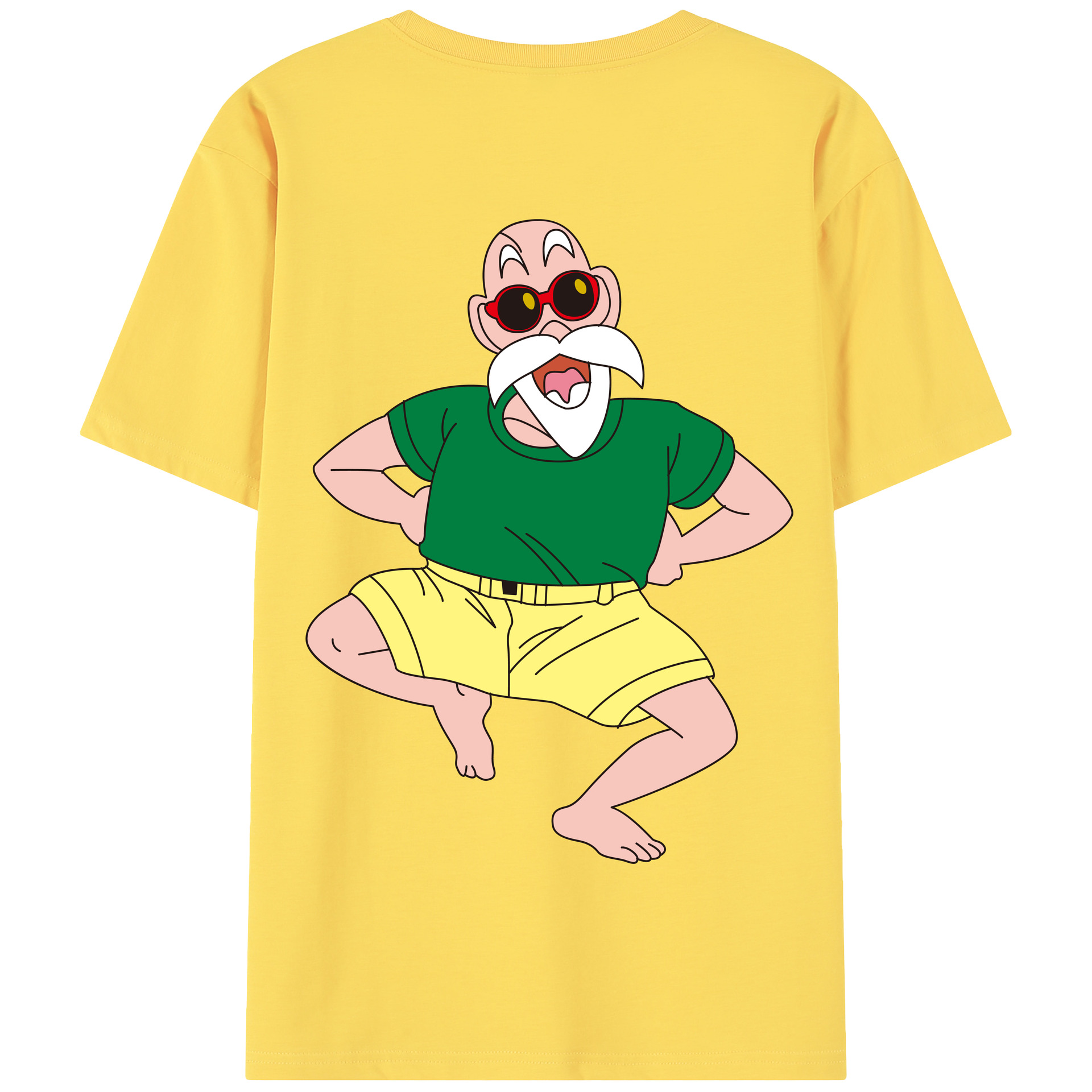 （画像用） ドラゴンボール 亀仙人（かめせんにん） DRAGON BALL Master Roshi Kame Sennin 綿100％半袖Tシャツ（背面プリント）