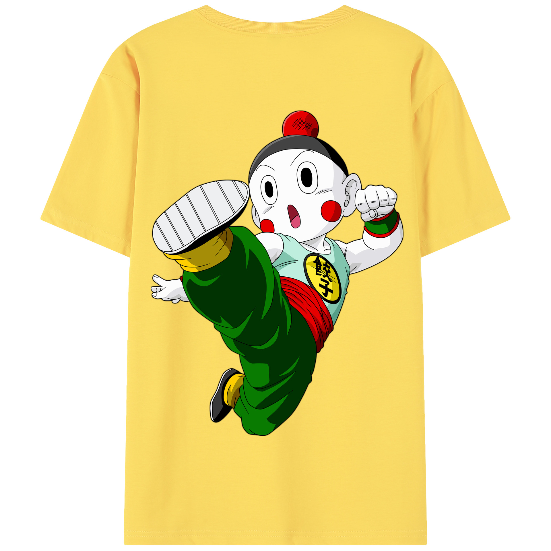 （画像用） ドラゴンボール 餃子（チャオズ）DRAGON BALL Chaoz 綿100％半袖Tシャツ（背面プリント）