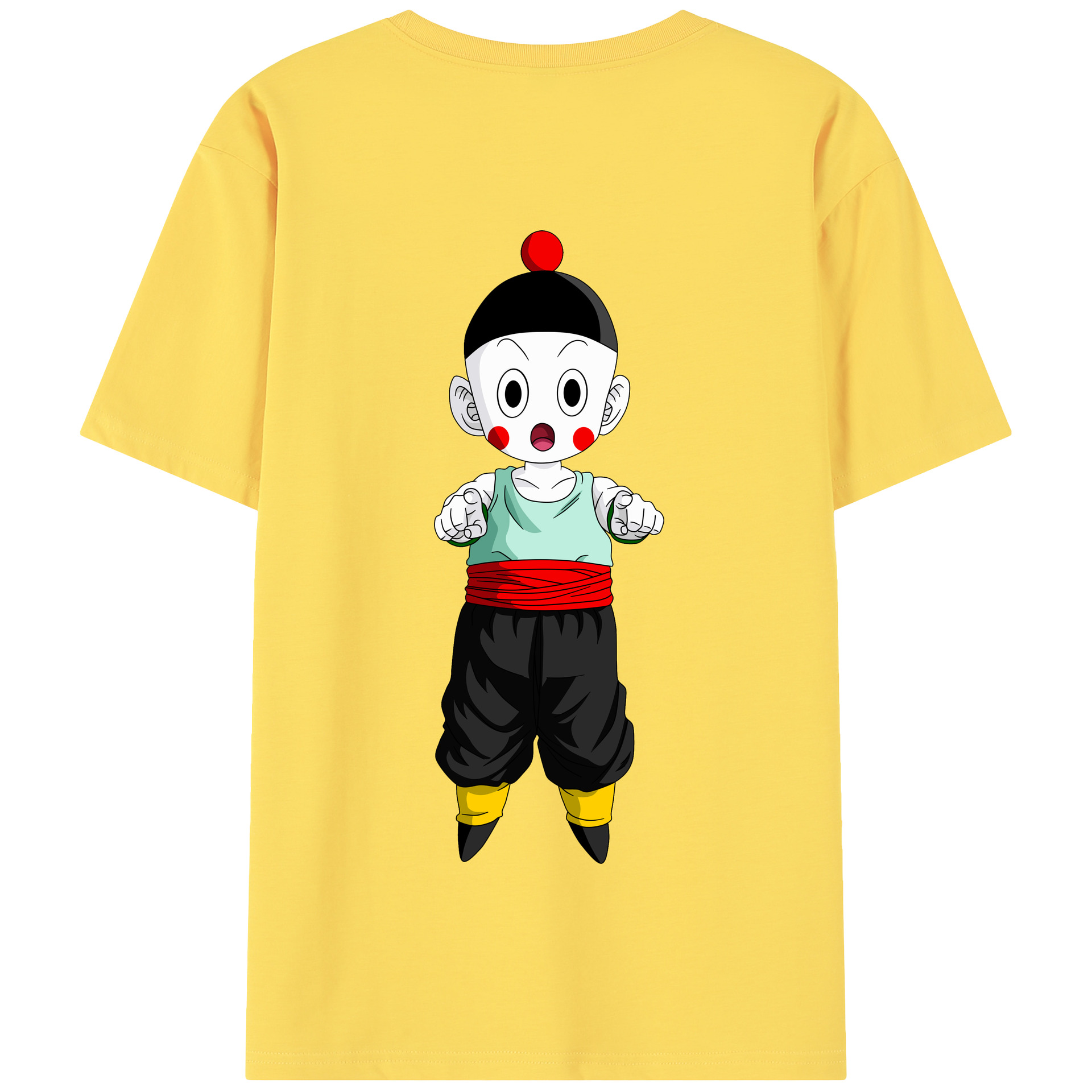 （画像用） ドラゴンボール 餃子（チャオズ）DRAGON BALL Chaoz 綿100％半袖Tシャツ（背面プリント）