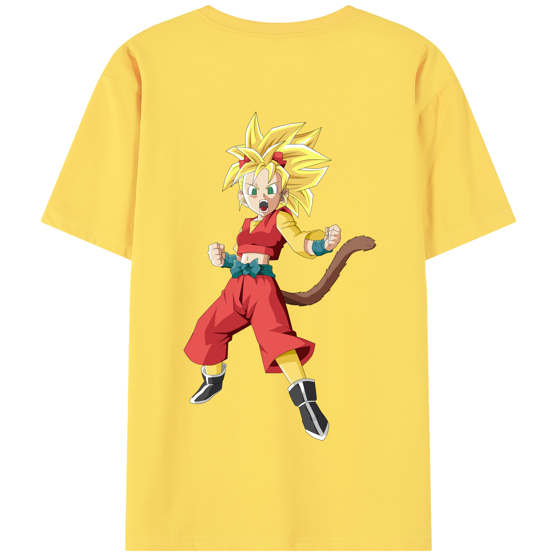 （画像用） ドラゴンボール カリフラ DRAGON BALL Caulifla 綿100％半袖Tシャツ（背面プリント）