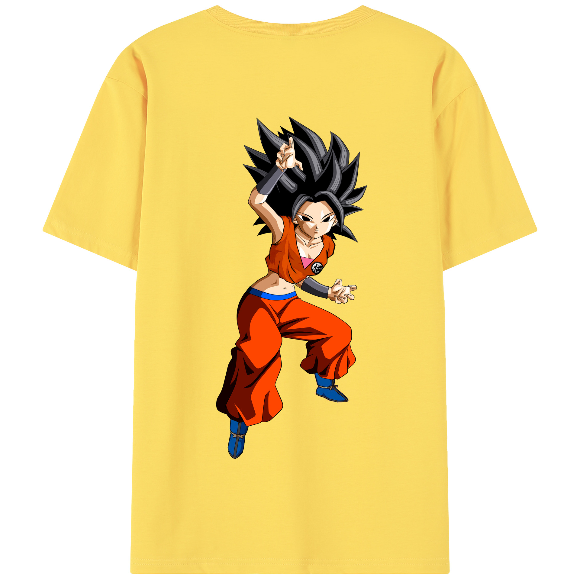 （画像用） ドラゴンボール カリフラ DRAGON BALL Caulifla 綿100％半袖Tシャツ（背面プリント）