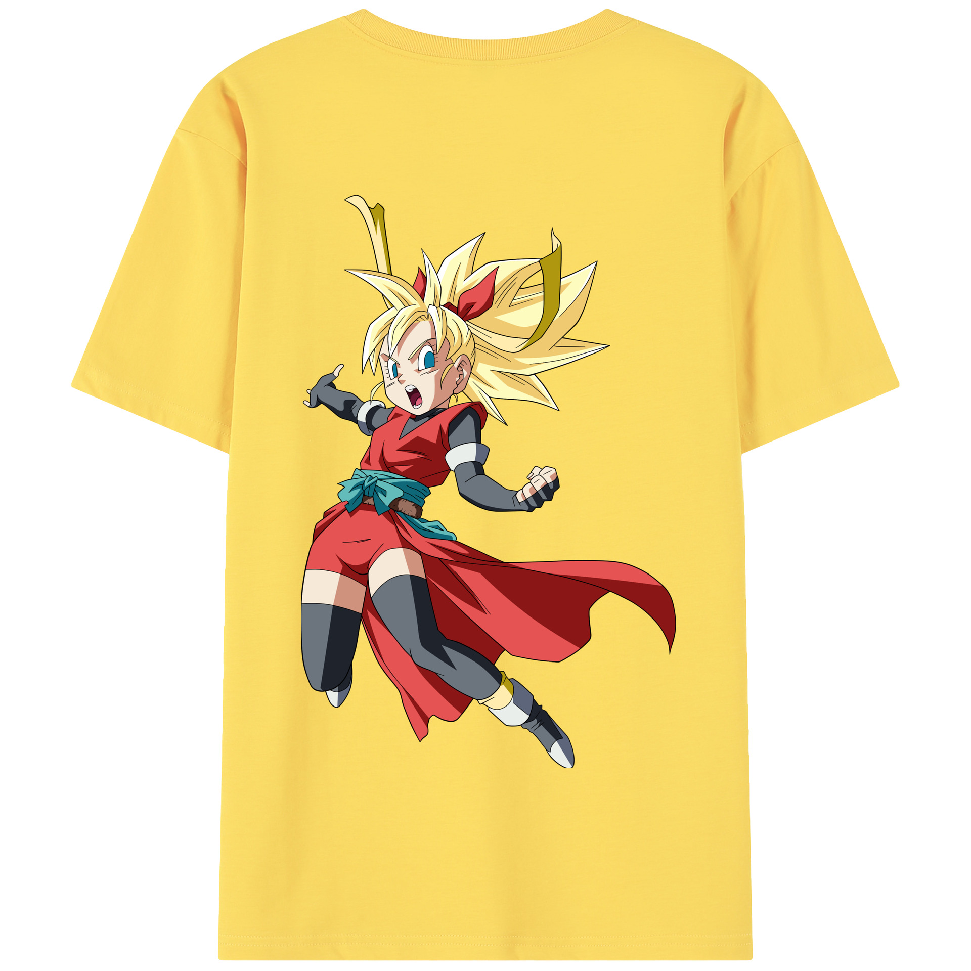 （画像用） ドラゴンボール カリフラ DRAGON BALL Caulifla 綿100％半袖Tシャツ（背面プリント）