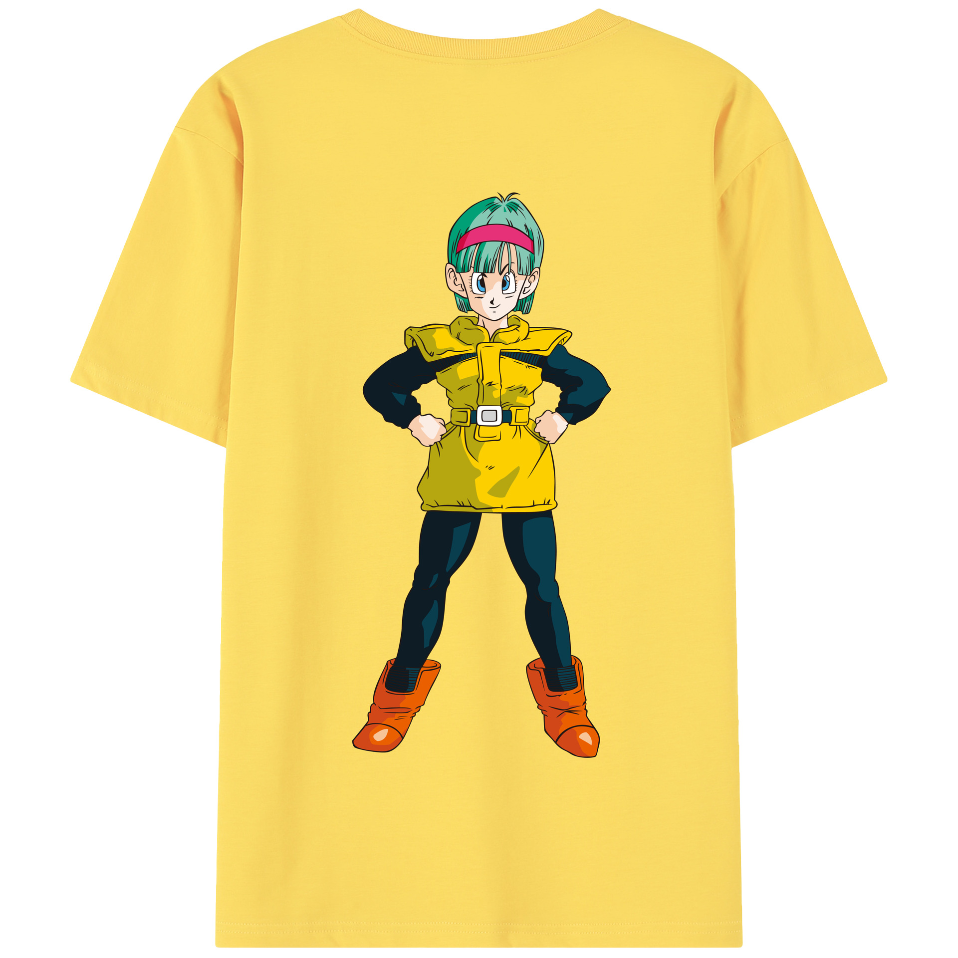 （画像用） ドラゴンボール ブルマ DRAGON BALL Bulma 綿100％半袖Tシャツ（背面プリント）