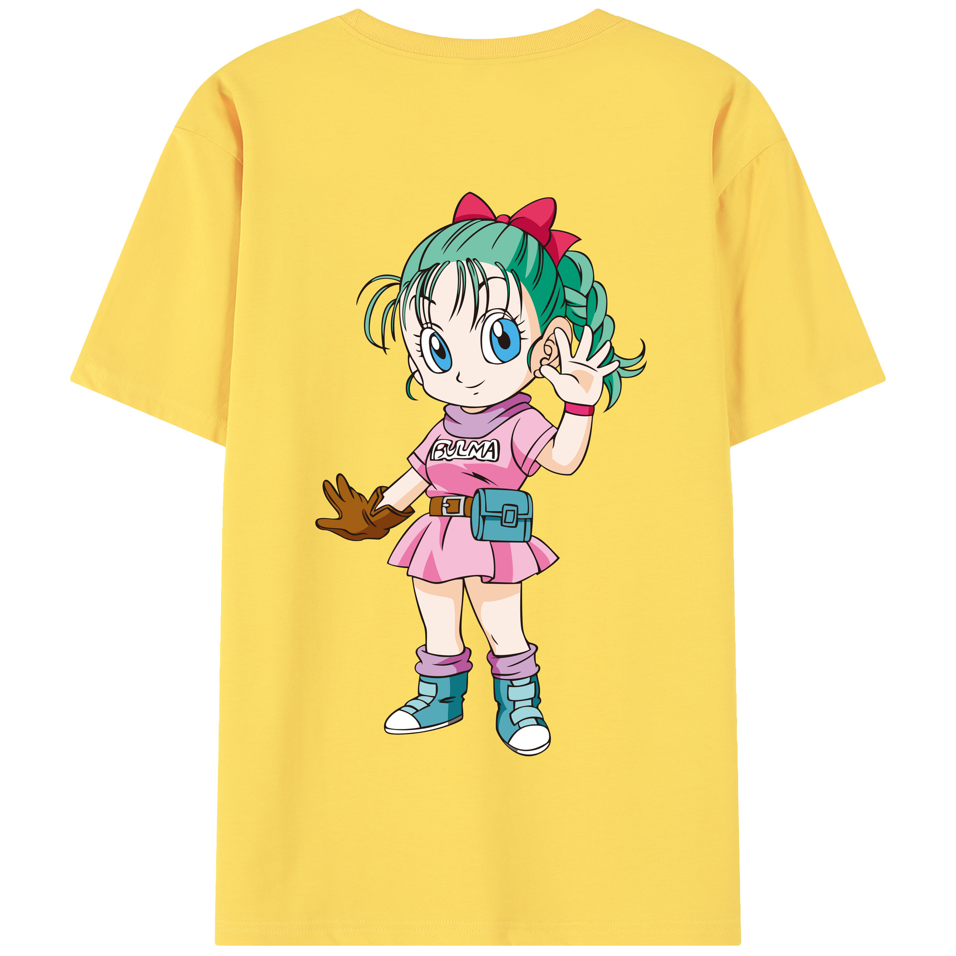 （画像用） ドラゴンボール ブルマ DRAGON BALL Bulma 綿100％半袖Tシャツ（背面プリント）
