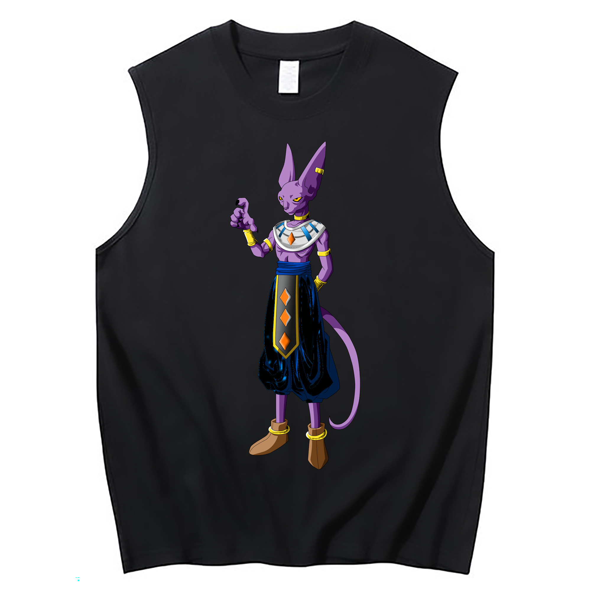 （画像用） ドラゴンボール ビルス 破壊神ビルス DRAGON BALL Beerus Birusu コットン100％タンクトップ（フロントプリント）