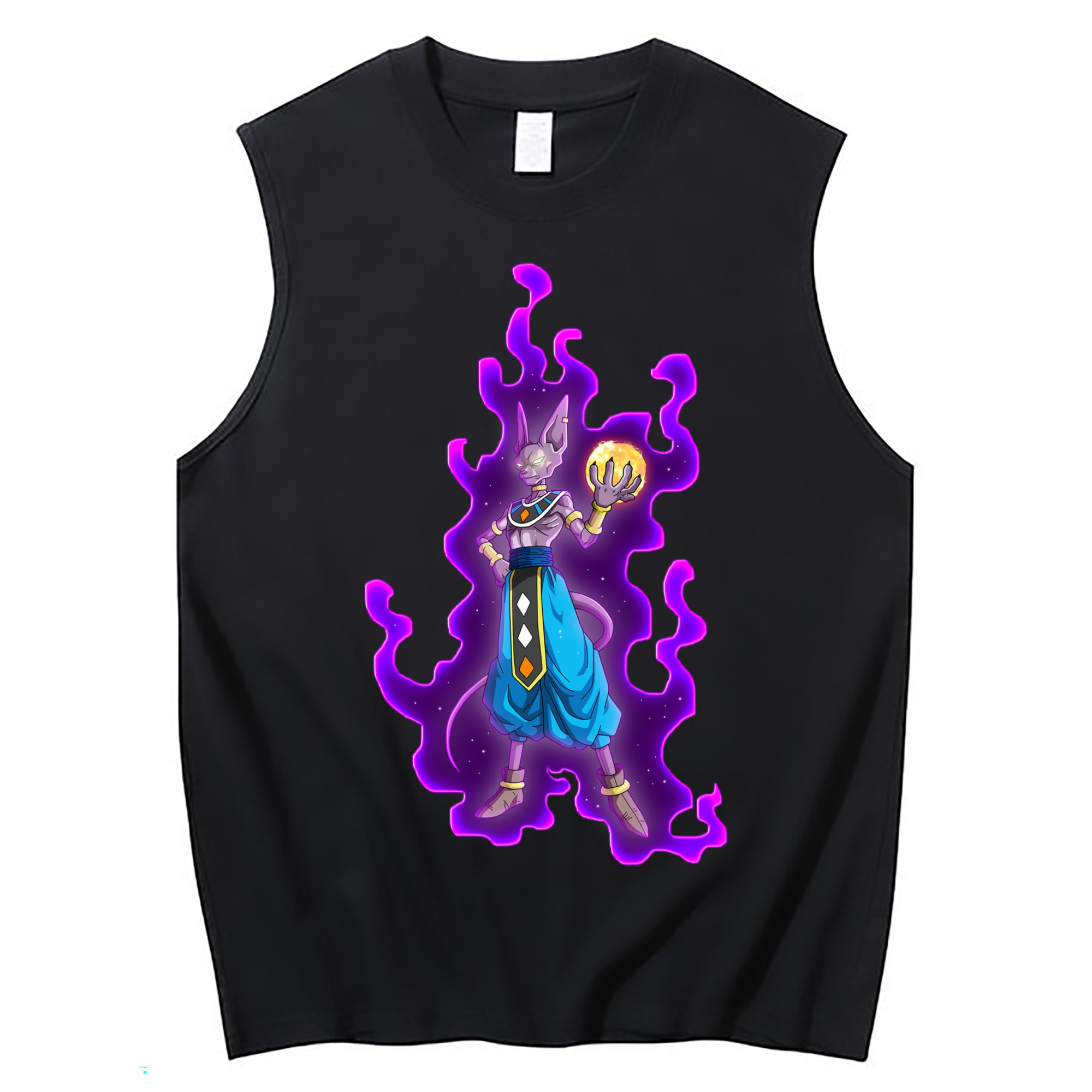 （画像用） ドラゴンボール ビルス 破壊神ビルス DRAGON BALL Beerus Birusu コットン100％タンクトップ（フロントプリント）