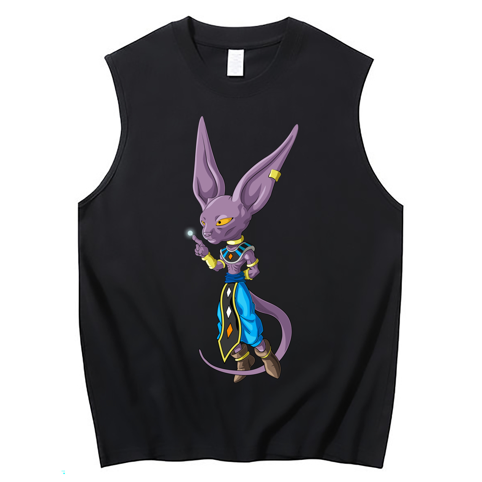 （画像用） ドラゴンボール ビルス 破壊神ビルス DRAGON BALL Beerus Birusu コットン100％タンクトップ（フロントプリント）