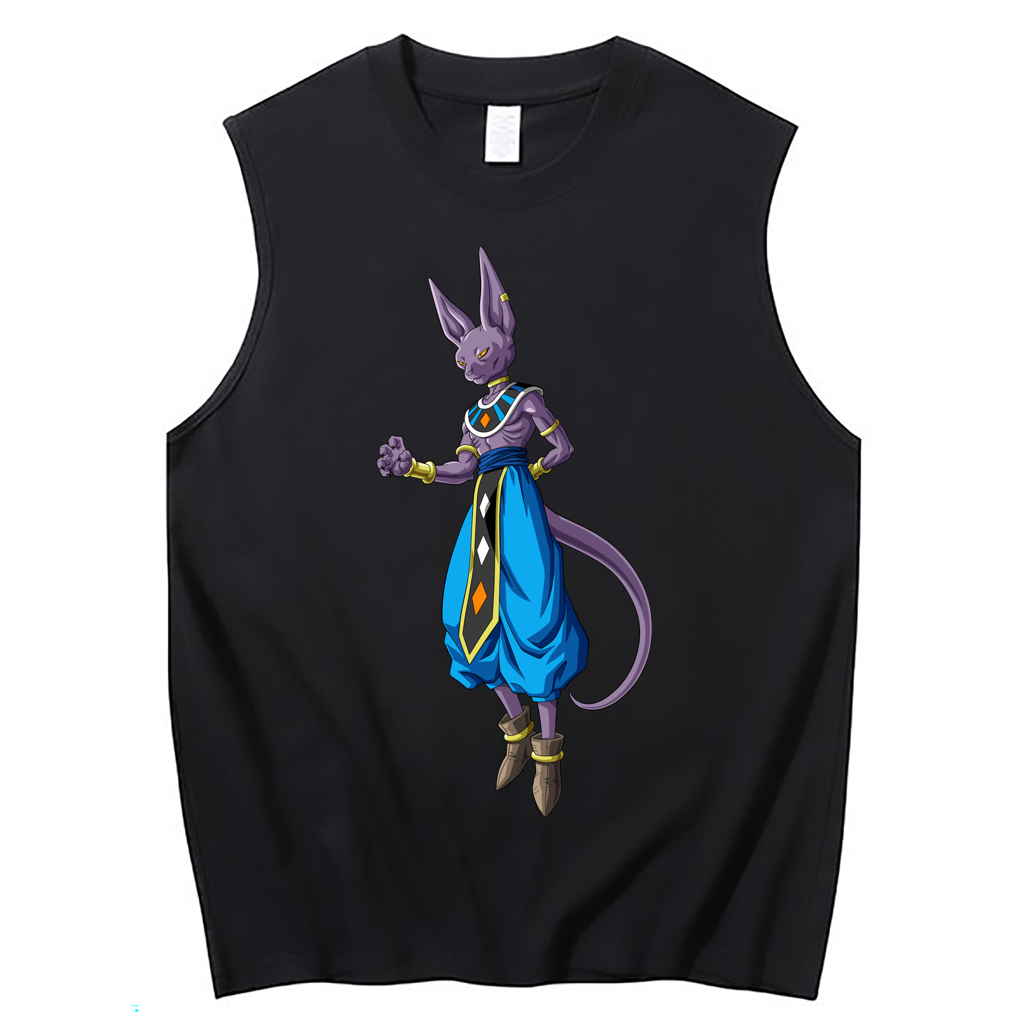（画像用） ドラゴンボール ビルス 破壊神ビルス DRAGON BALL Beerus Birusu コットン100％タンクトップ（フロントプリント）