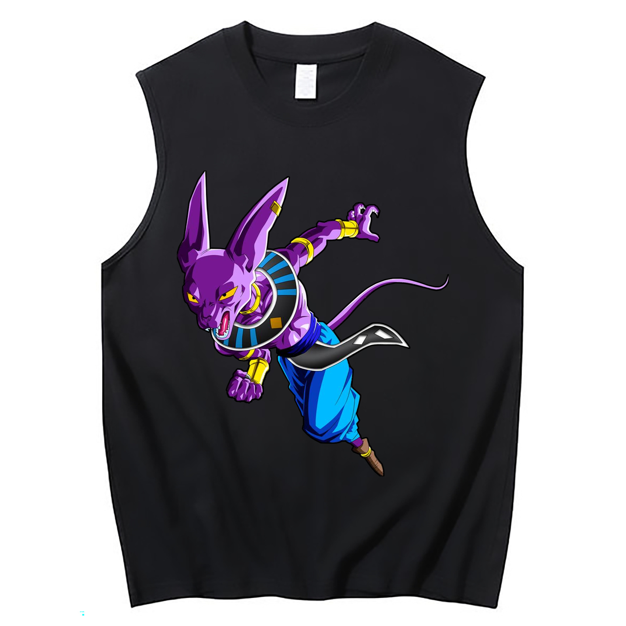 （画像用） ドラゴンボール ビルス 破壊神ビルス DRAGON BALL Beerus Birusu コットン100％タンクトップ（フロントプリント）