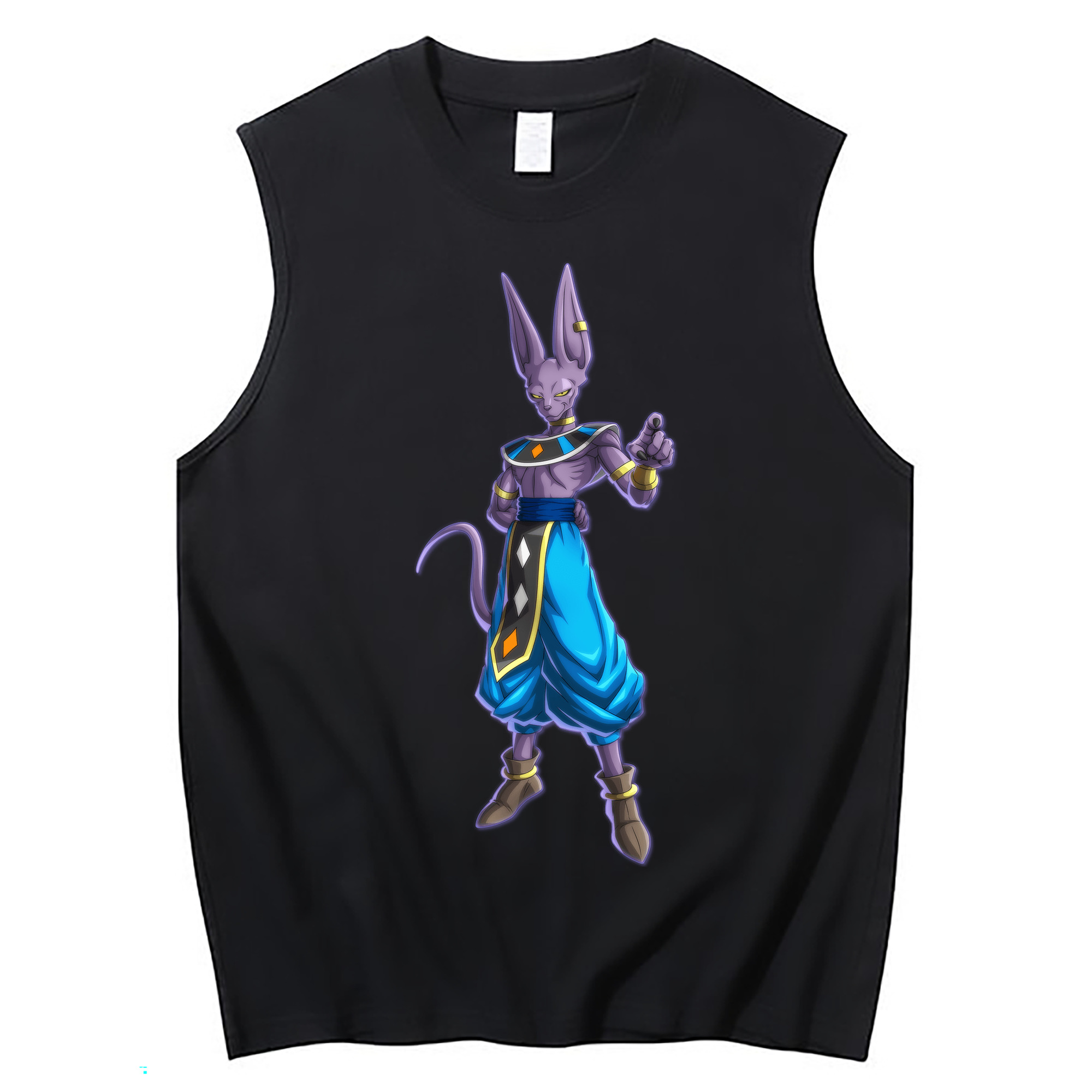 （画像用） ドラゴンボール ビルス 破壊神ビルス DRAGON BALL Beerus Birusu コットン100％タンクトップ（フロントプリント）