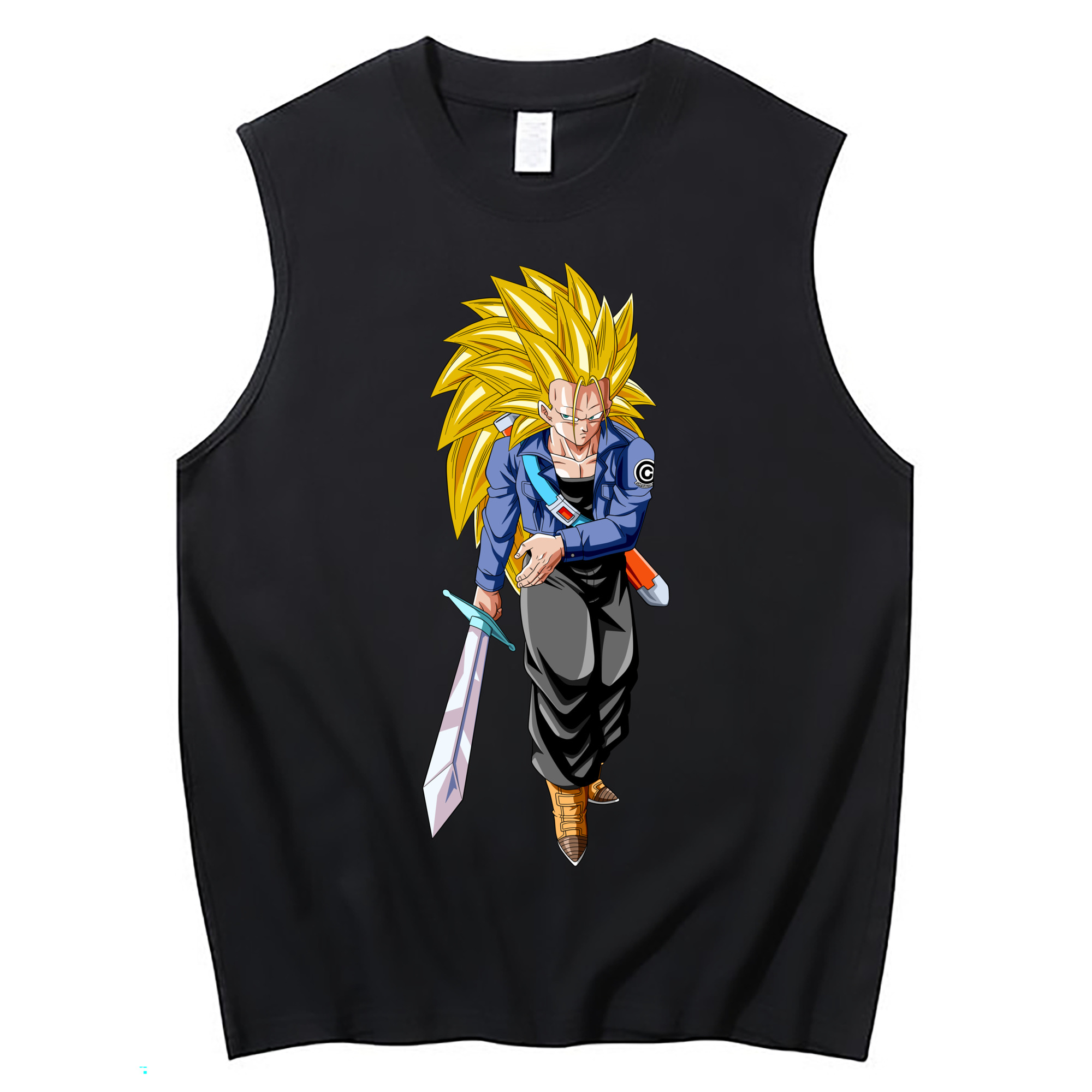 （画像用） ドラゴンボール トランクス（Torankusu）DRAGON BALL Trunks コットン100％タンクトップ（フロントプリント）