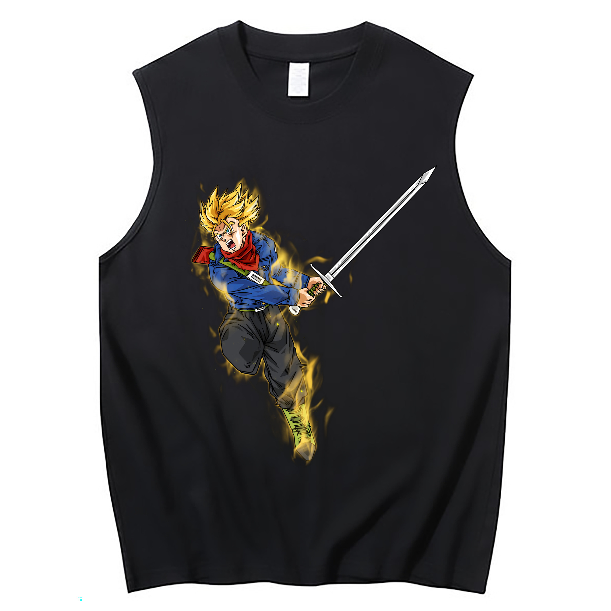 （画像用） ドラゴンボール トランクス（Torankusu）DRAGON BALL Trunks コットン100％タンクトップ（フロントプリント）