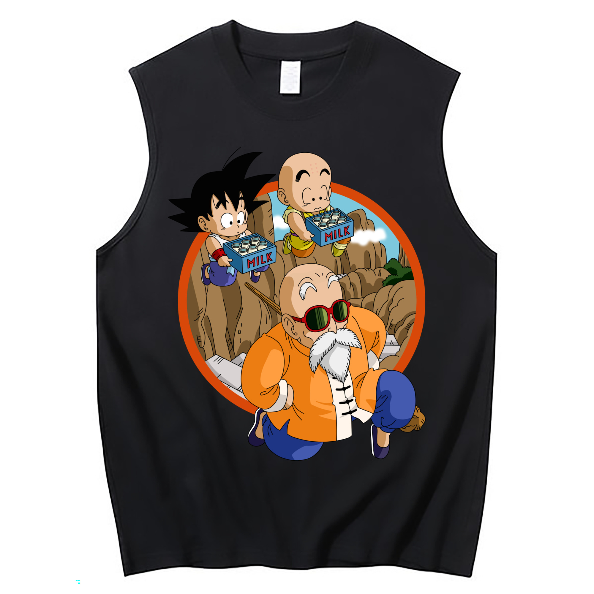 （画像用） ドラゴンボール 亀仙人（かめせんにん） DRAGON BALL Master Roshi Kame Sennin コットン100％タンクトップ（フロントプリント）
