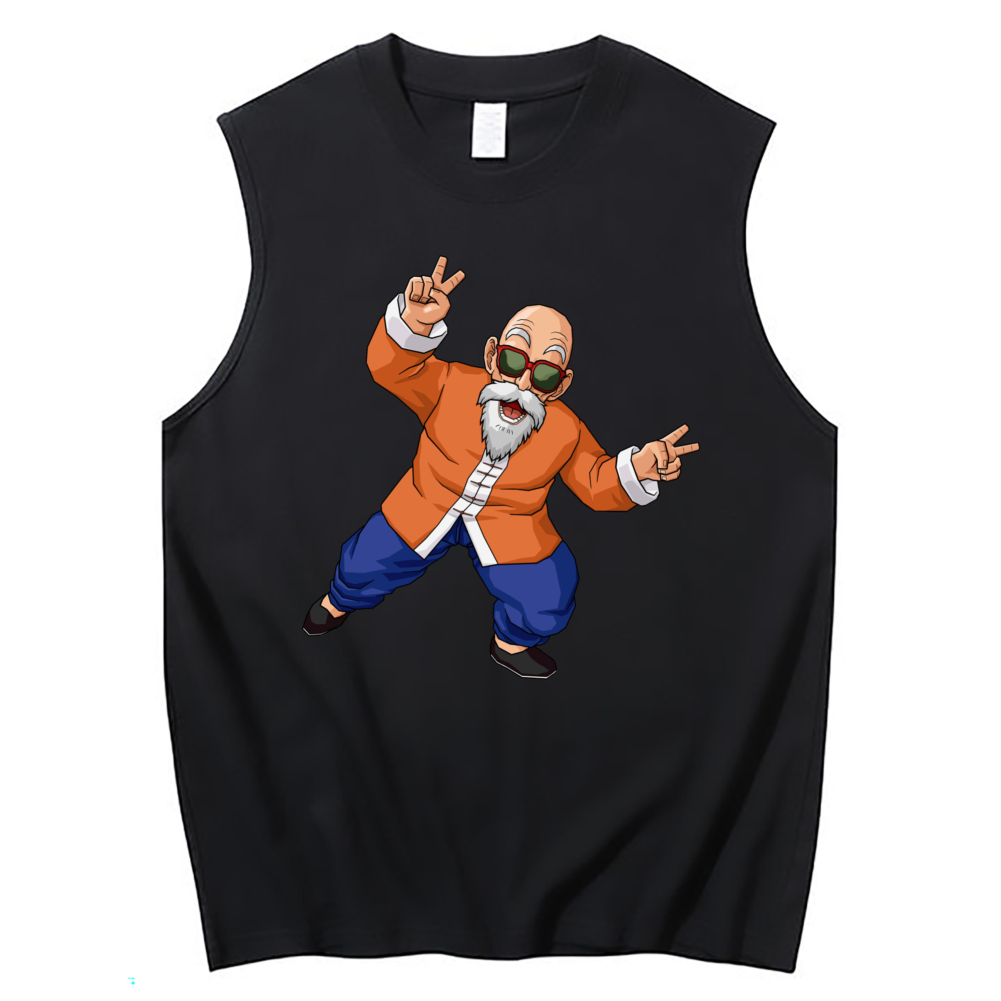 （画像用） ドラゴンボール 亀仙人（かめせんにん） DRAGON BALL Master Roshi Kame Sennin コットン100％タンクトップ（フロントプリント）