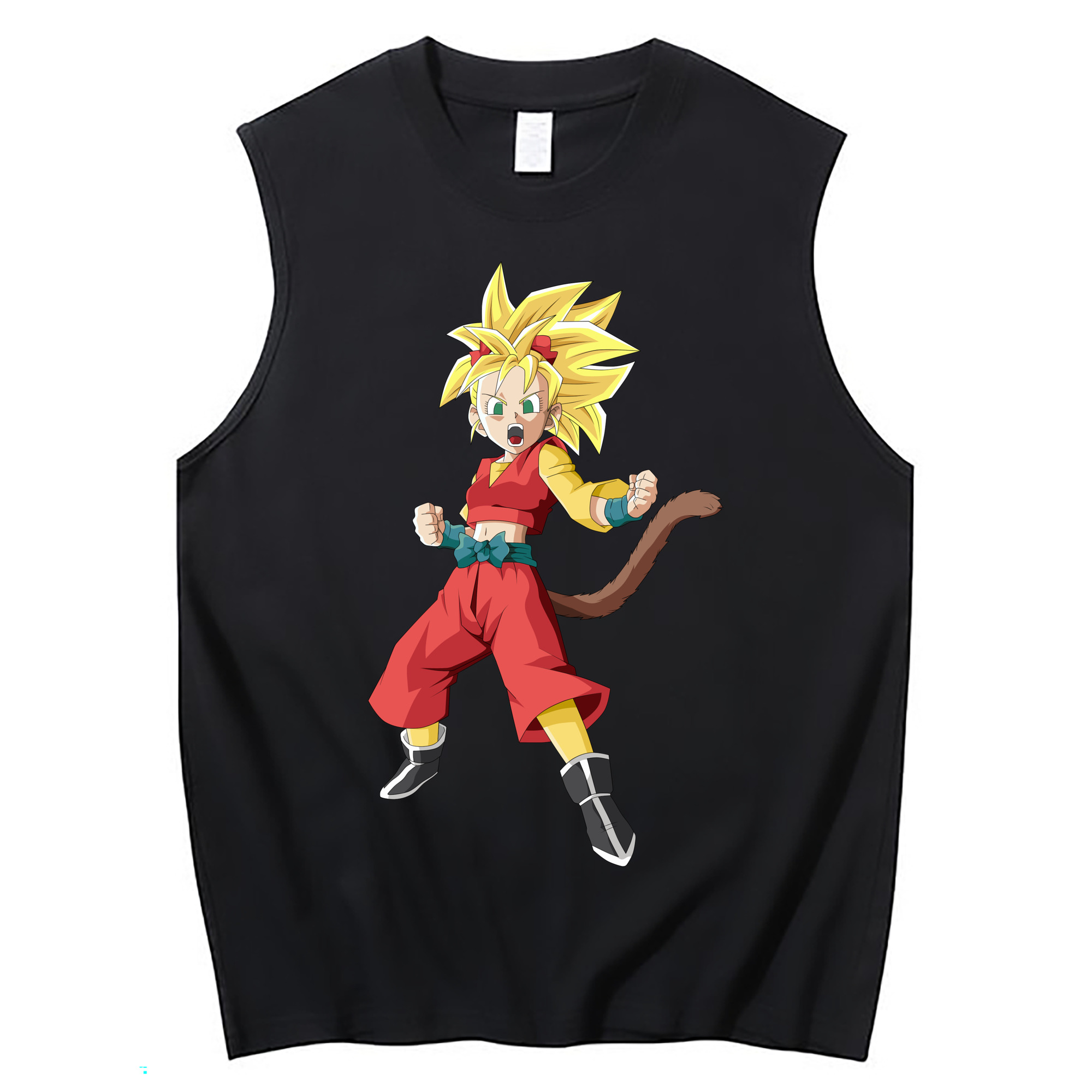 （画像用） ドラゴンボール カリフラ DRAGON BALL Caulifla コットン100％タンクトップ（フロントプリント）