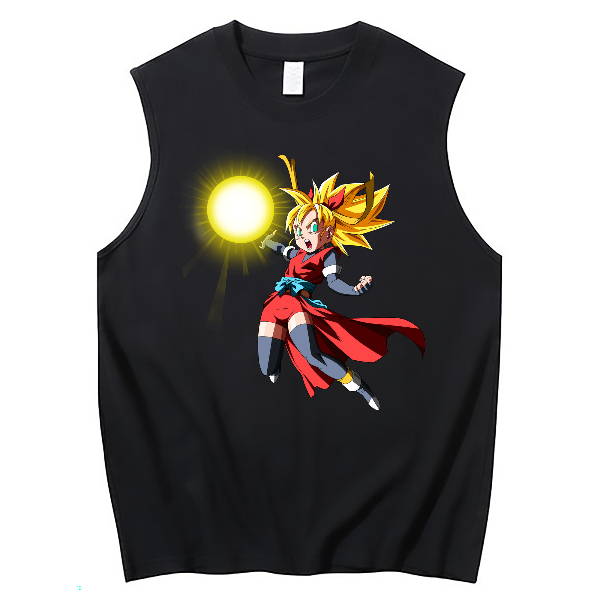 （画像用） ドラゴンボール カリフラ DRAGON BALL Caulifla コットン100％タンクトップ（フロントプリント）