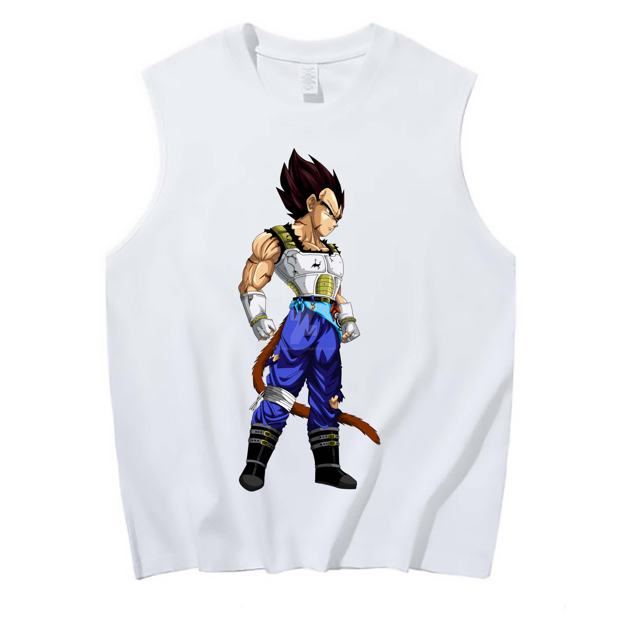 （画像用） ドラゴンボール ベジータ四世（Bejīta Yonsei）DRAGON BALL Vegeta IV コットン100％タンクトップ（フロントプリント）