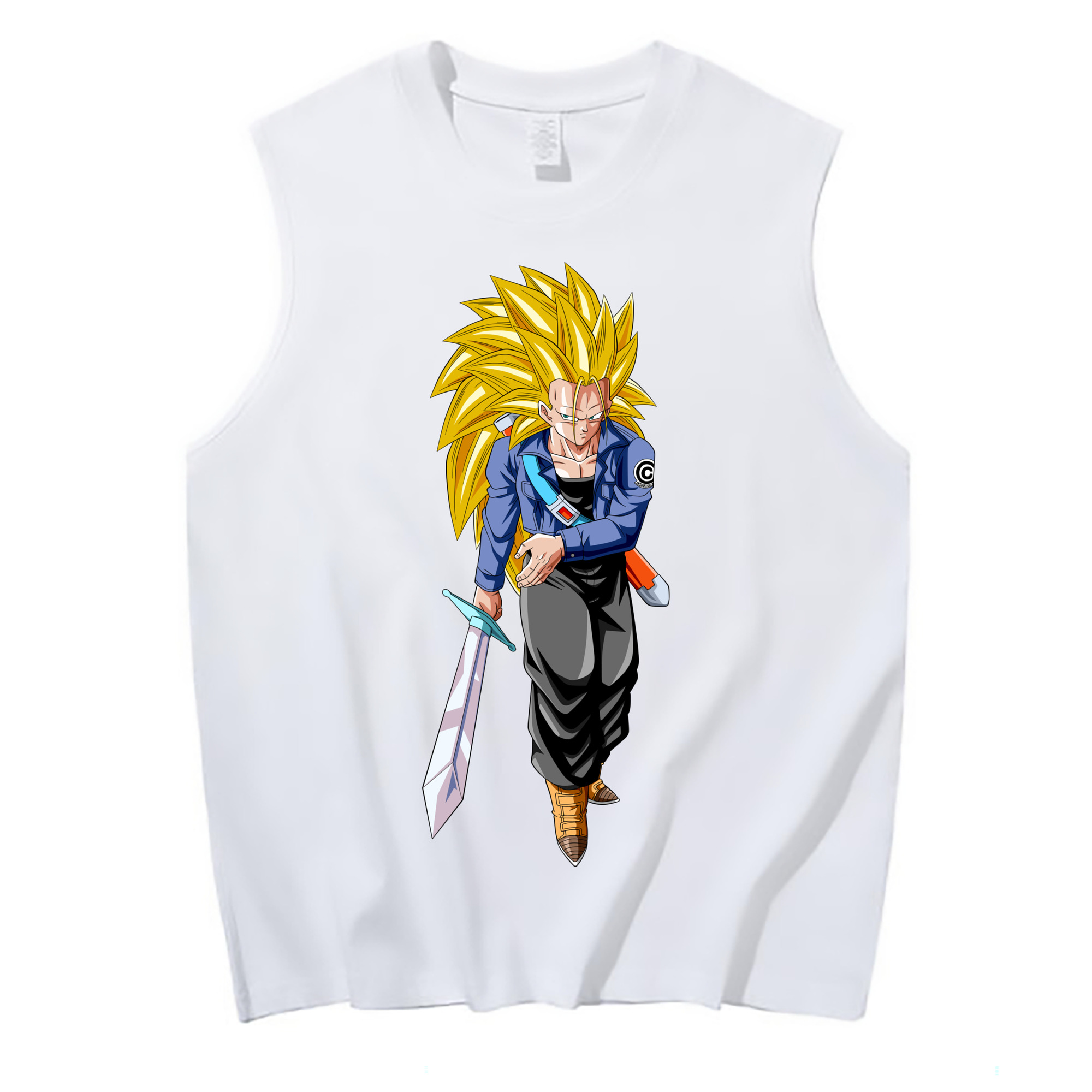 （画像用） ドラゴンボール トランクス（Torankusu）DRAGON BALL Trunks コットン100％タンクトップ（フロントプリント）