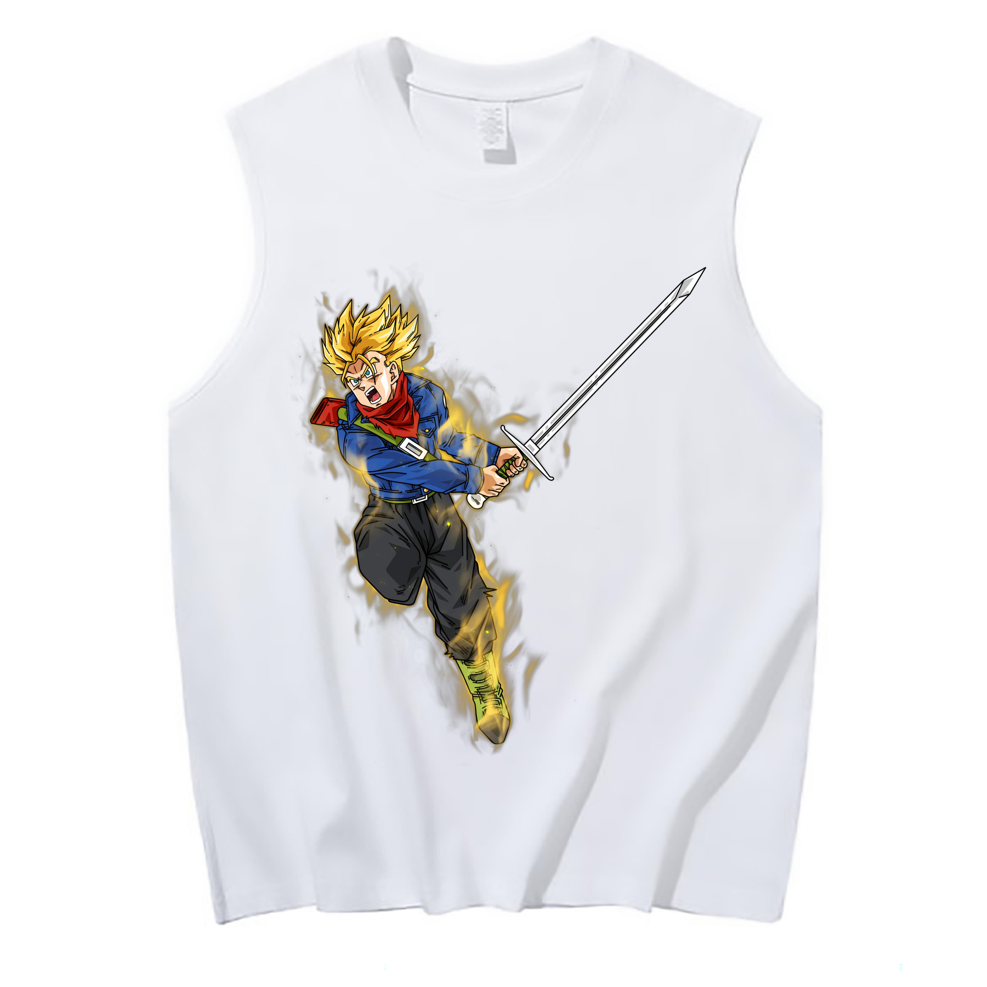 （画像用） ドラゴンボール トランクス（Torankusu）DRAGON BALL Trunks コットン100％タンクトップ（フロントプリント）