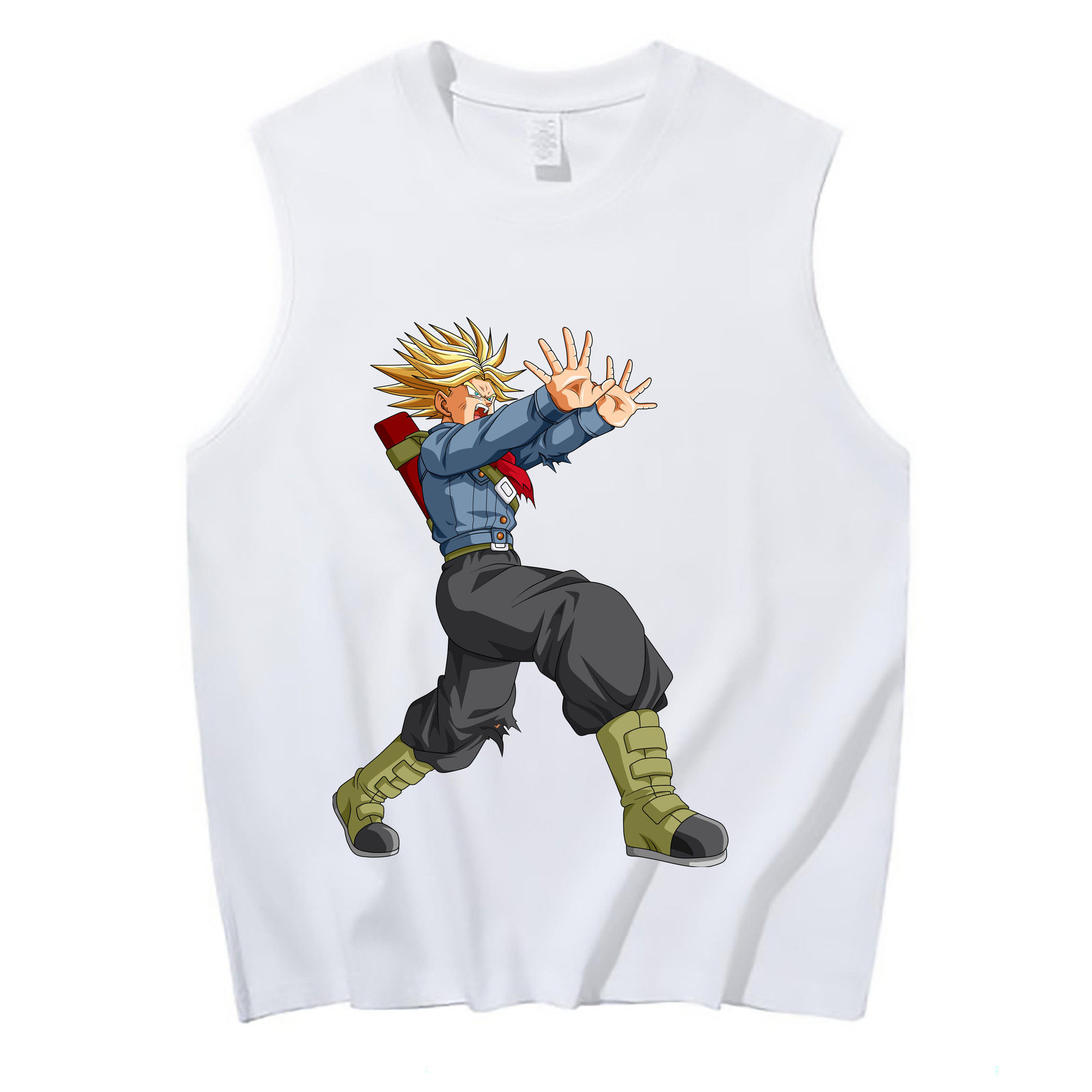 （画像用） ドラゴンボール トランクス（Torankusu）DRAGON BALL Trunks コットン100％タンクトップ（フロントプリント）