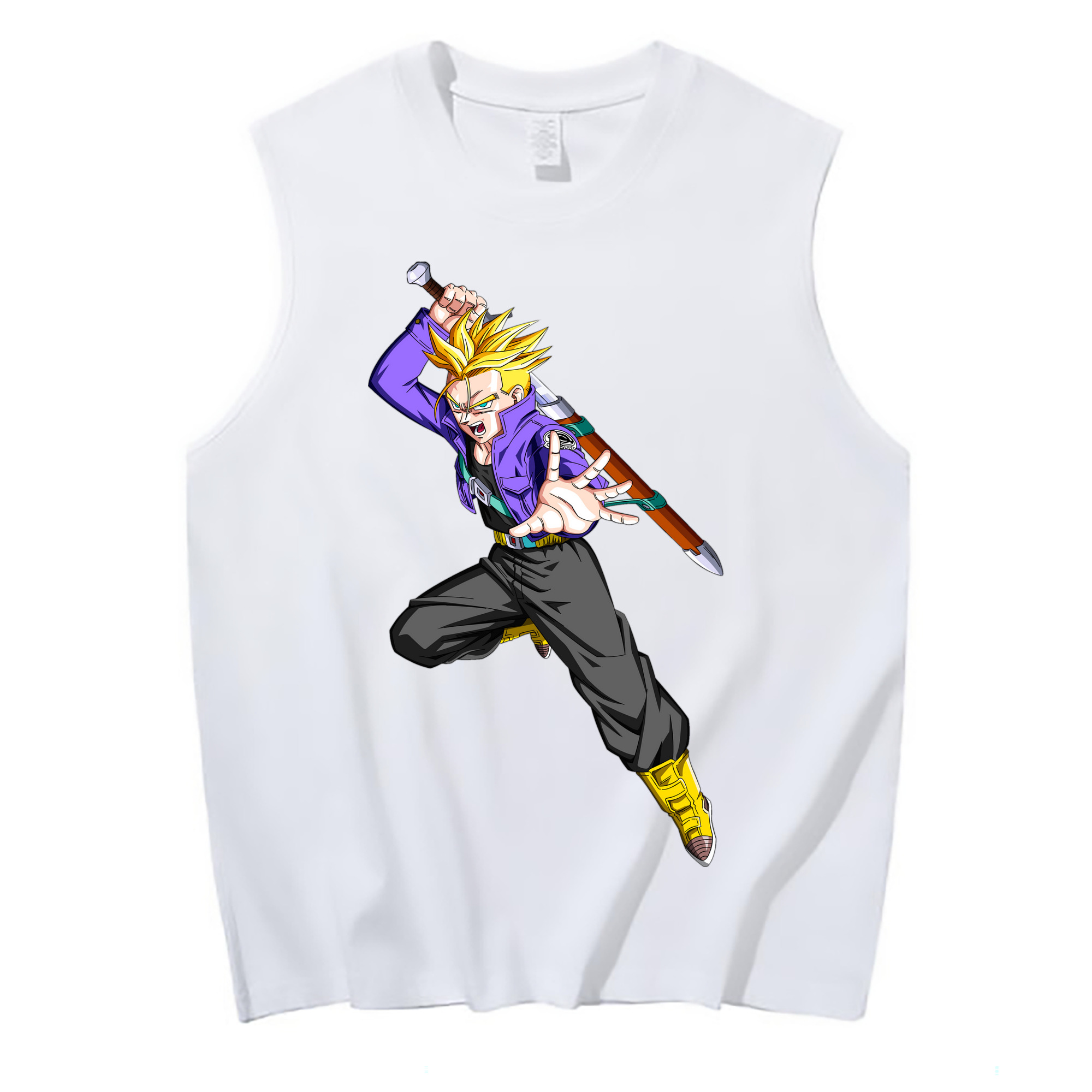 （画像用） ドラゴンボール トランクス（Torankusu）DRAGON BALL Trunks コットン100％タンクトップ（フロントプリント）