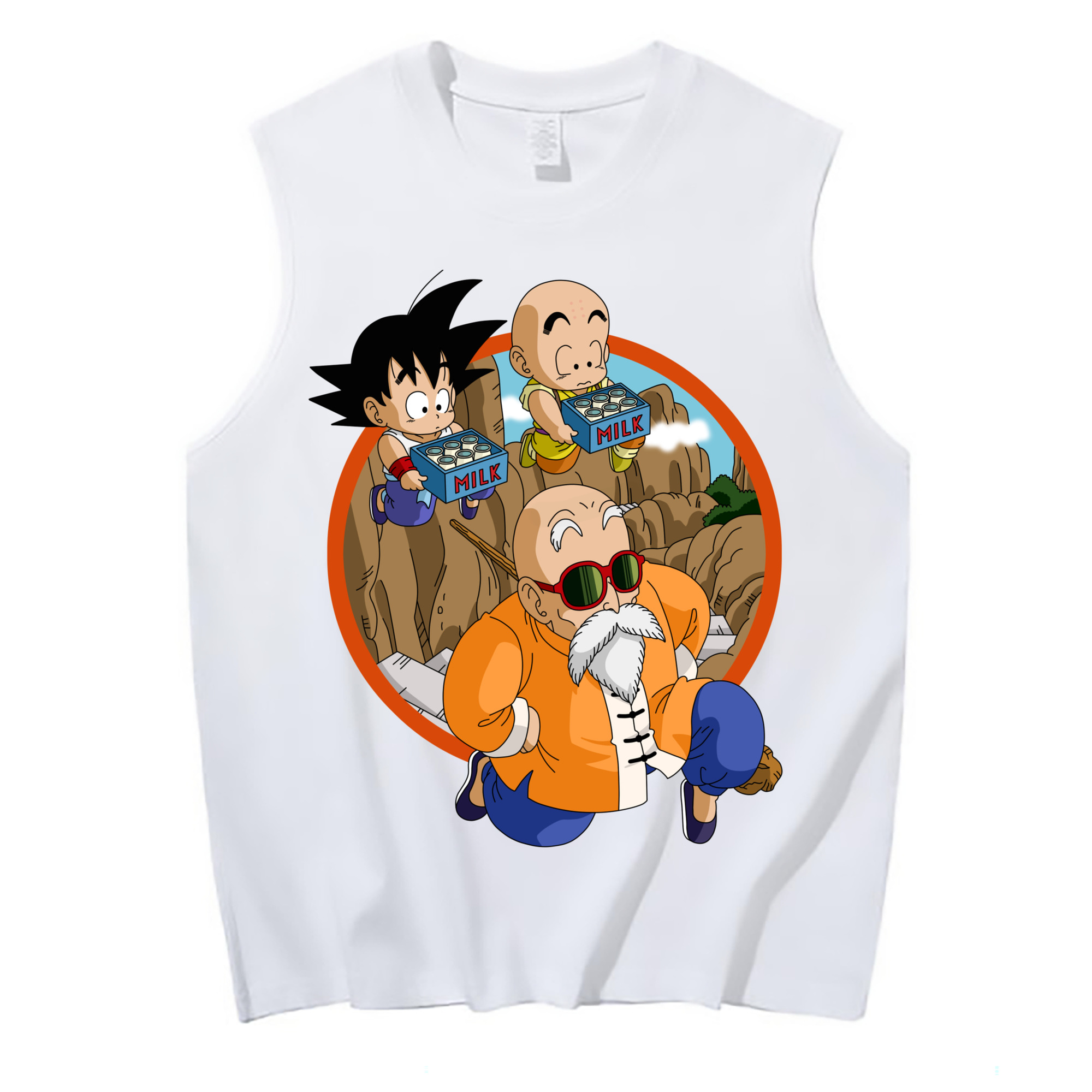 （画像用） ドラゴンボール 亀仙人（かめせんにん） DRAGON BALL Master Roshi Kame Sennin コットン100％タンクトップ（フロントプリント）