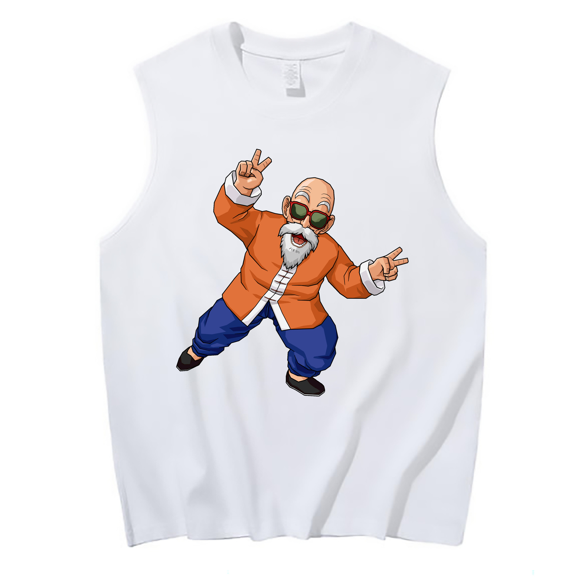 （画像用） ドラゴンボール 亀仙人（かめせんにん） DRAGON BALL Master Roshi Kame Sennin コットン100％タンクトップ（フロントプリント）