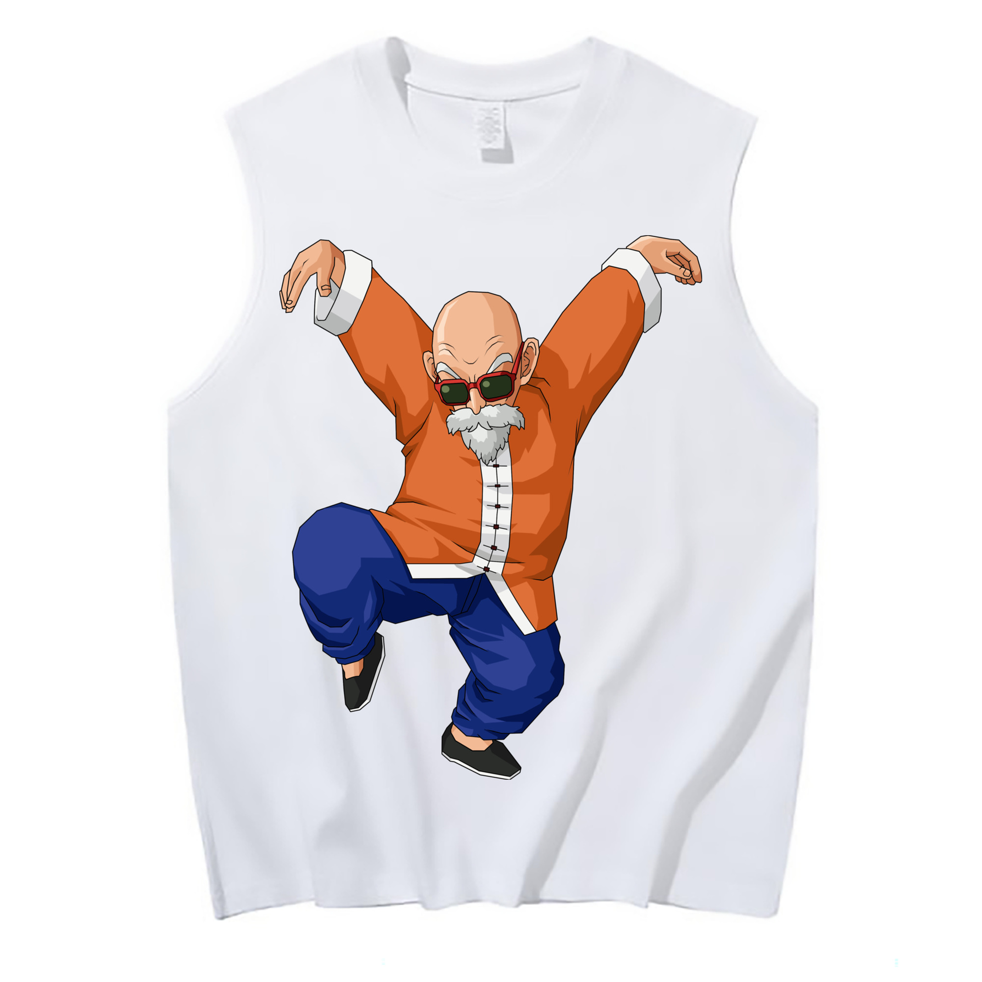 （画像用） ドラゴンボール 亀仙人（かめせんにん） DRAGON BALL Master Roshi Kame Sennin コットン100％タンクトップ（フロントプリント）