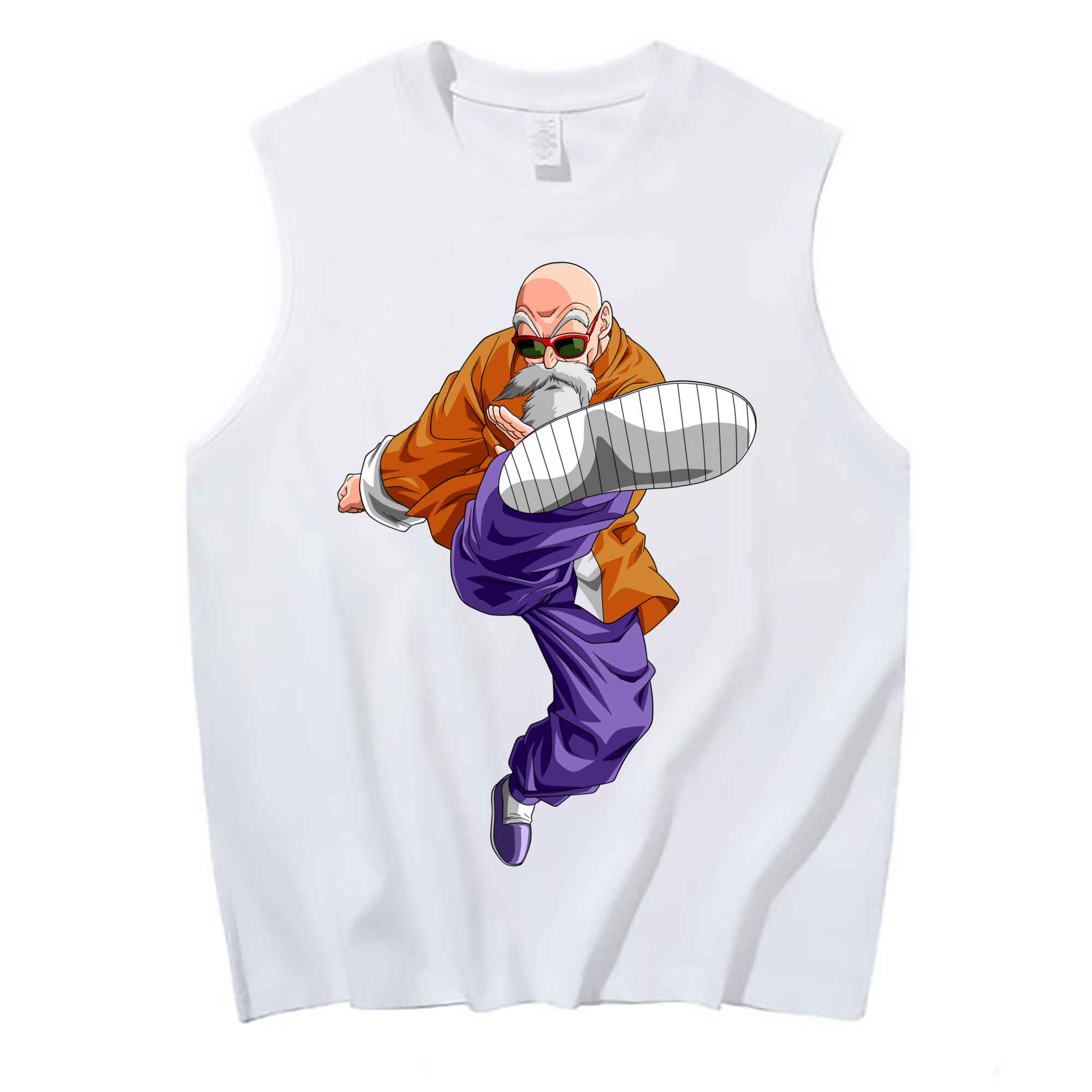 （画像用） ドラゴンボール 亀仙人（かめせんにん） DRAGON BALL Master Roshi Kame Sennin コットン100％タンクトップ（フロントプリント）