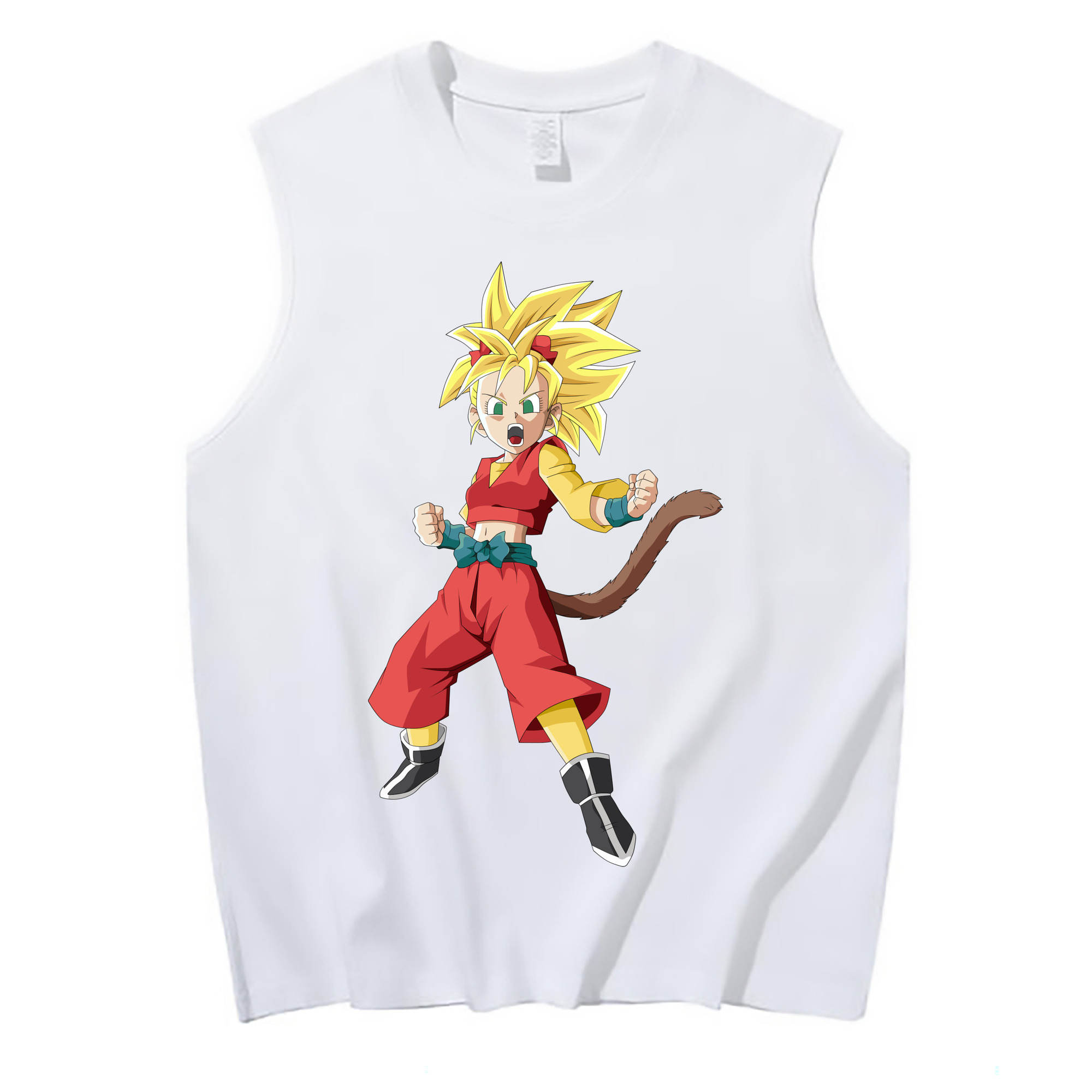 （画像用） ドラゴンボール カリフラ DRAGON BALL Caulifla コットン100％タンクトップ（フロントプリント）