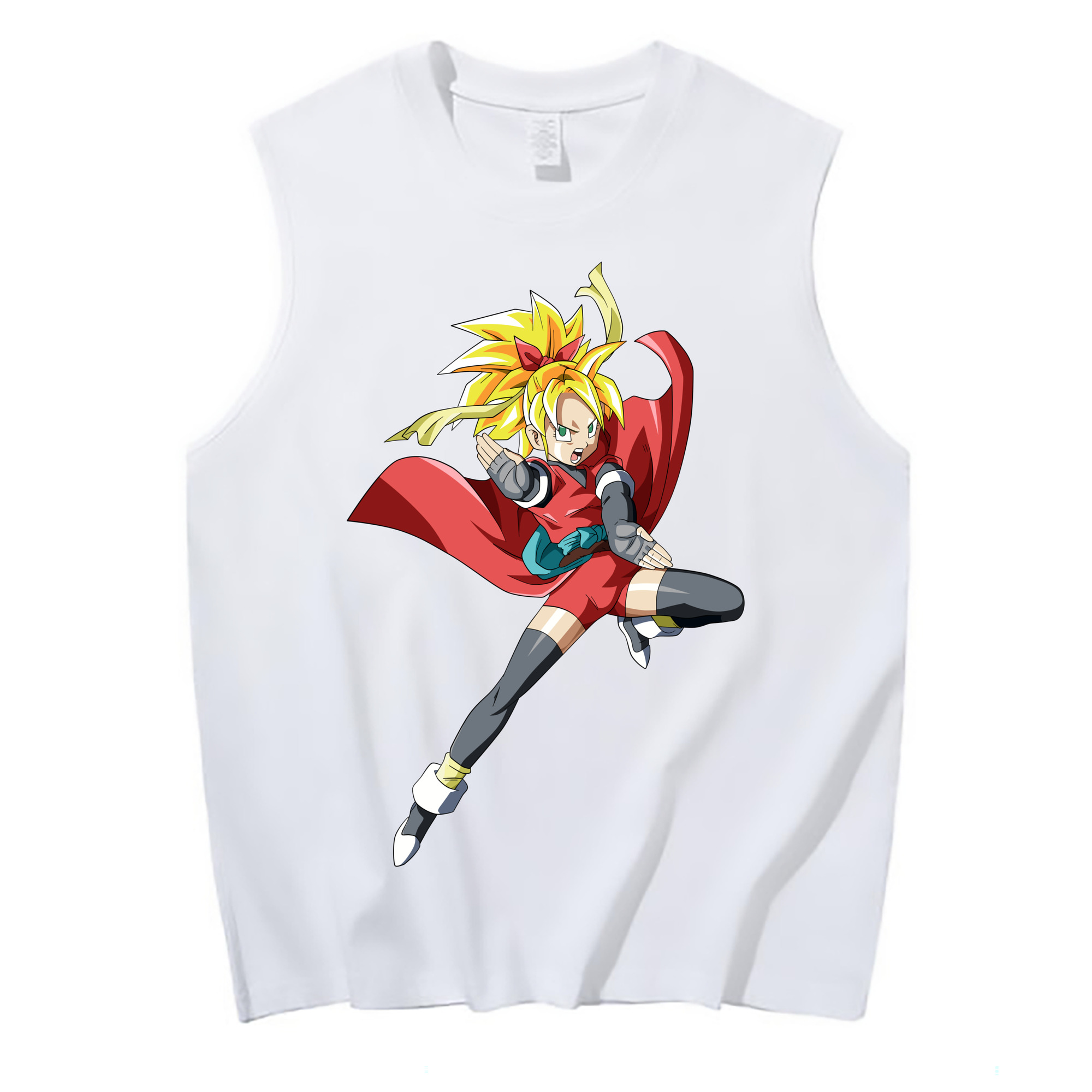 （画像用） ドラゴンボール カリフラ DRAGON BALL Caulifla コットン100％タンクトップ（フロントプリント）