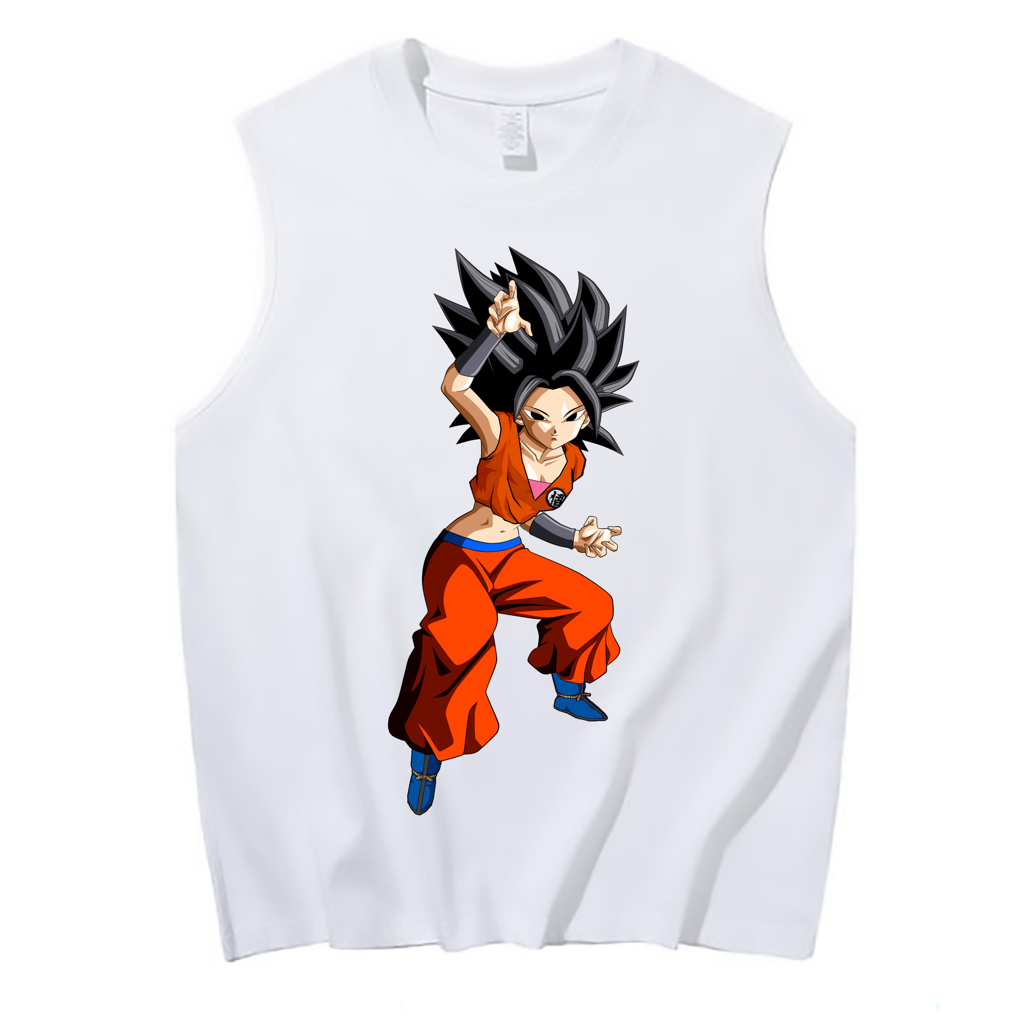 （画像用） ドラゴンボール カリフラ DRAGON BALL Caulifla コットン100％タンクトップ（フロントプリント）