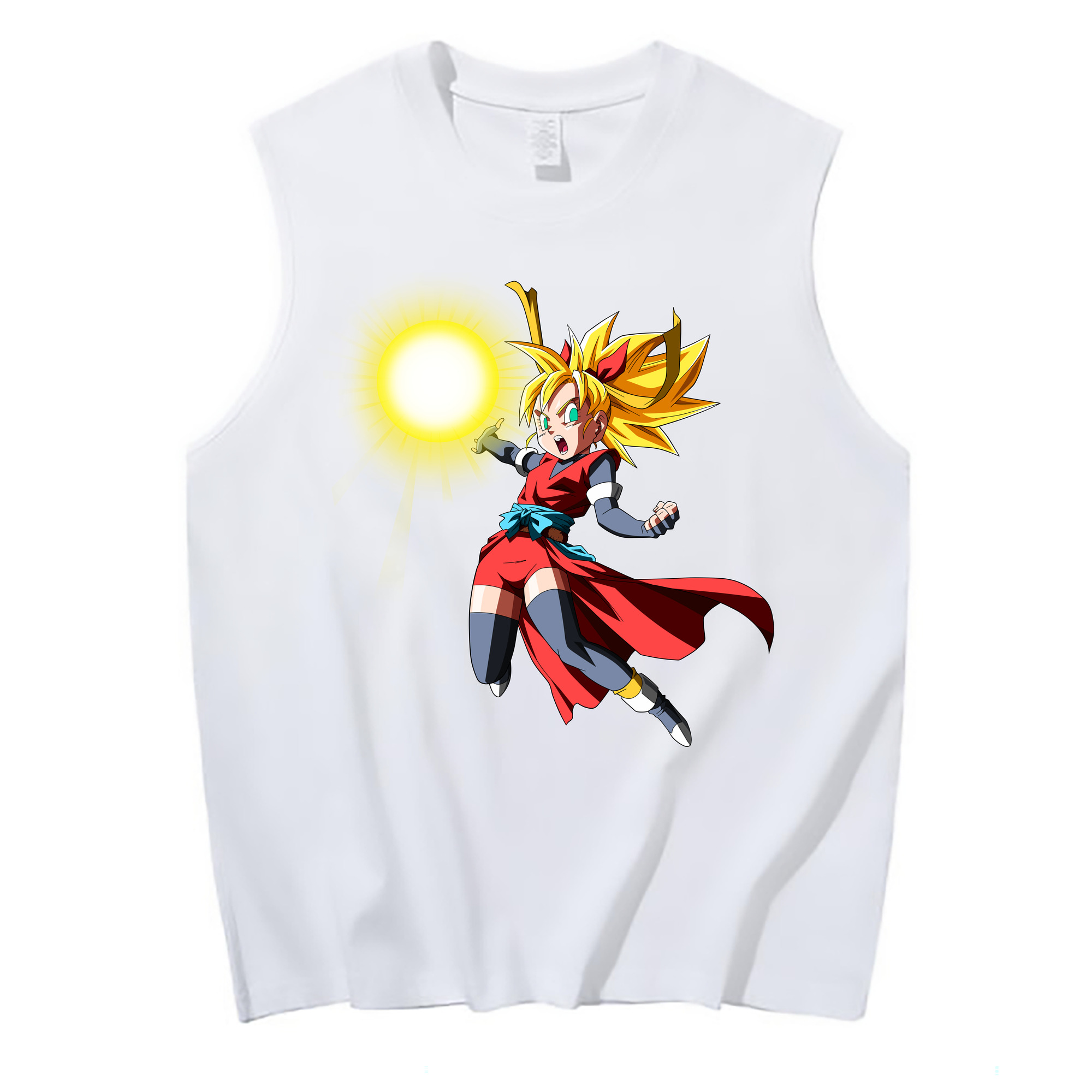 （画像用） ドラゴンボール カリフラ DRAGON BALL Caulifla コットン100％タンクトップ（フロントプリント）
