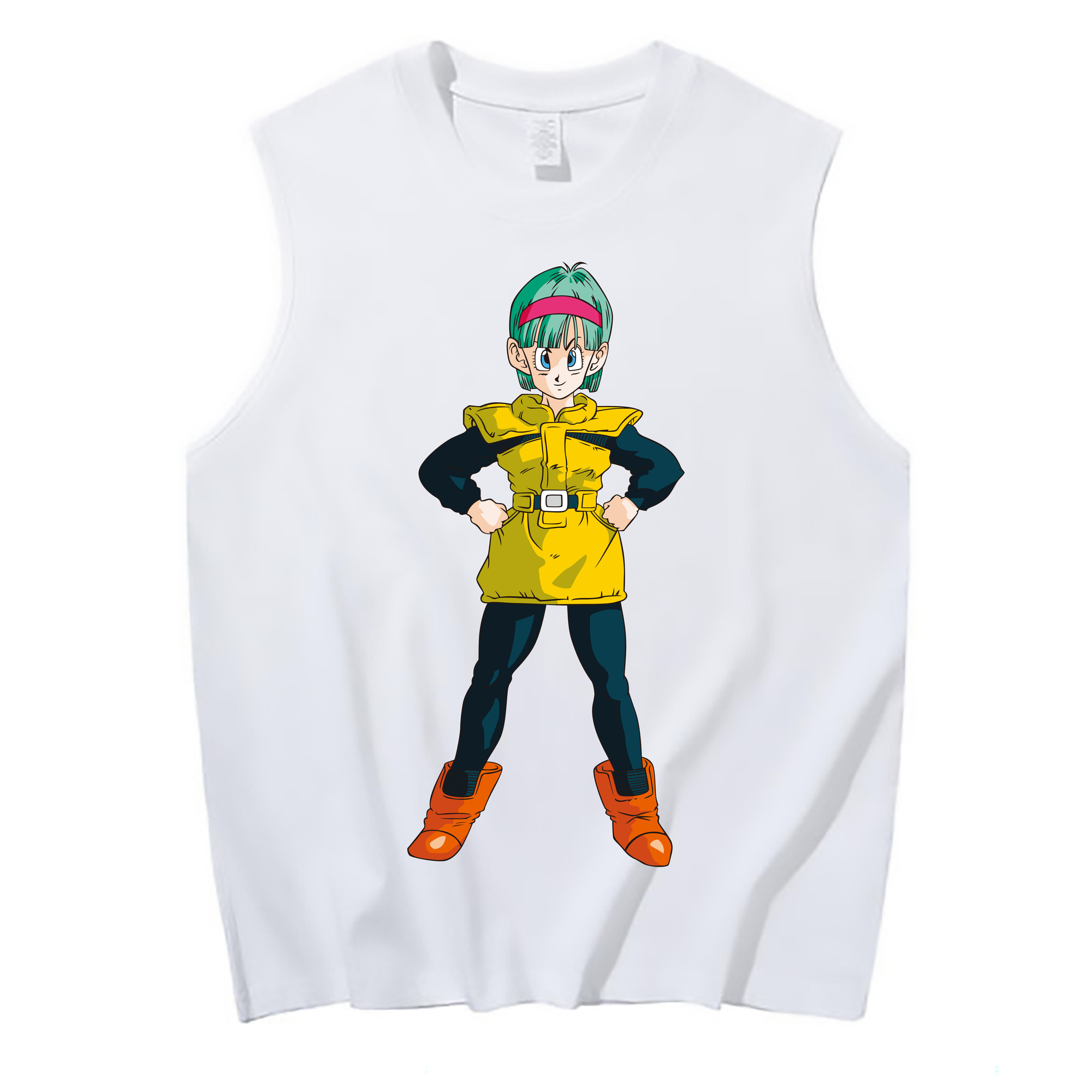 （画像用） ドラゴンボール ブルマ DRAGON BALL Bulma コットン100％タンクトップ（フロントプリント）