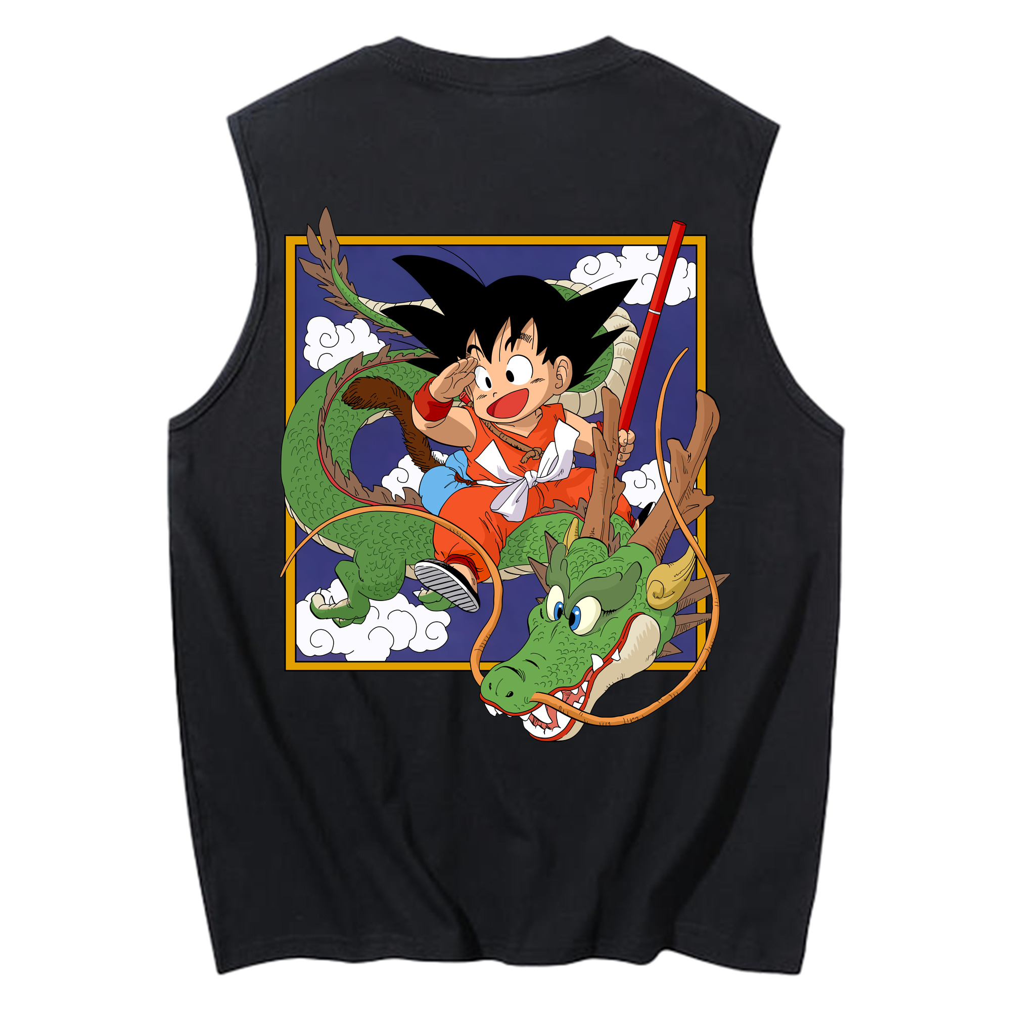 （画像用） ドラゴンボール 孫悟空（そん ごくう）Son Goku カカロット DRAGON BALL Kakarotto コットン100％タンクトップ（背面プリント）